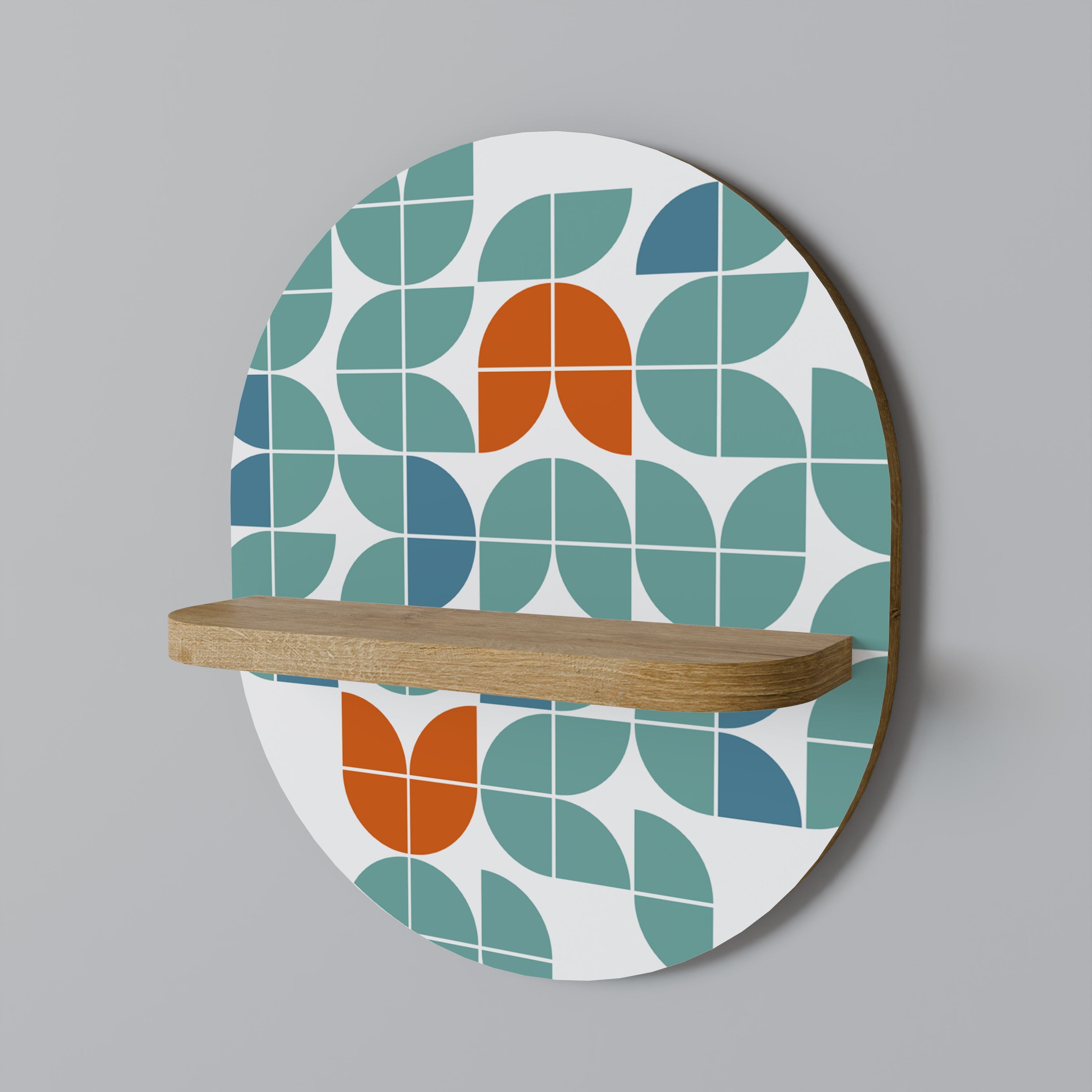 BE THE CHANGE Oval Art Shelf In Oak Effect