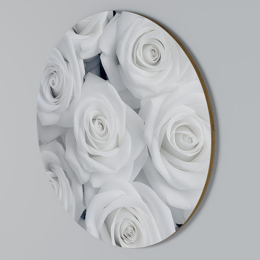 ELEGANCE IN WHITE Στρογγυλός πίνακας ζωγραφικής