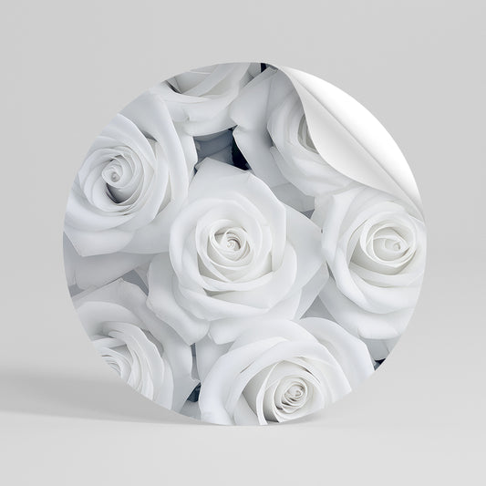 ELEGANCE IN WHITE Αυτοκόλλητη Αφίσα στρογγυλή