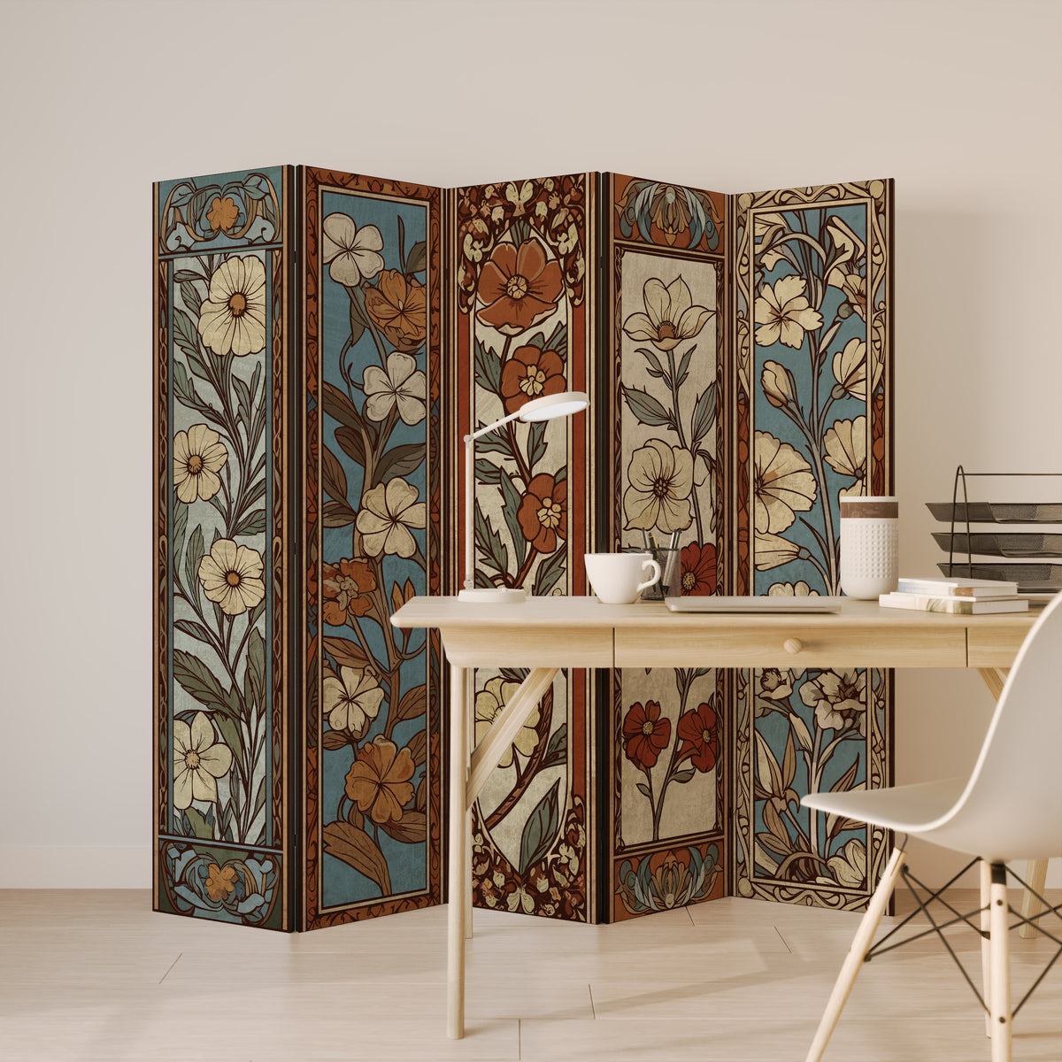 TIMELESS FLORA Παραβάν με 5 πάνελ