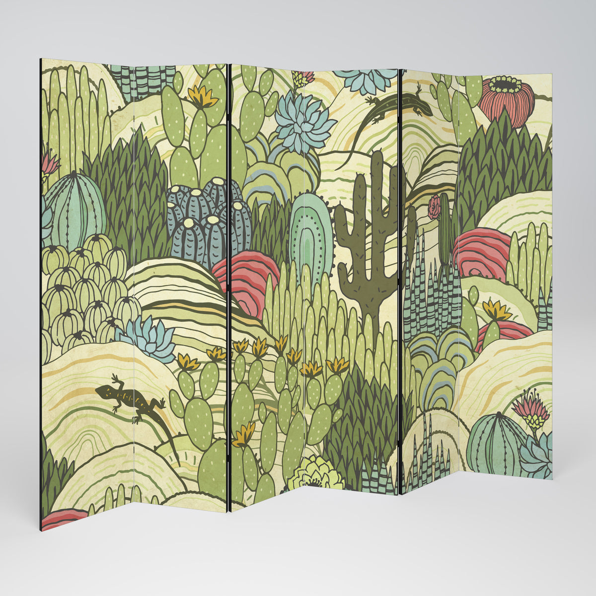 SUCCULENTS KALEIDOSCOPE 6-Panel Room Divider