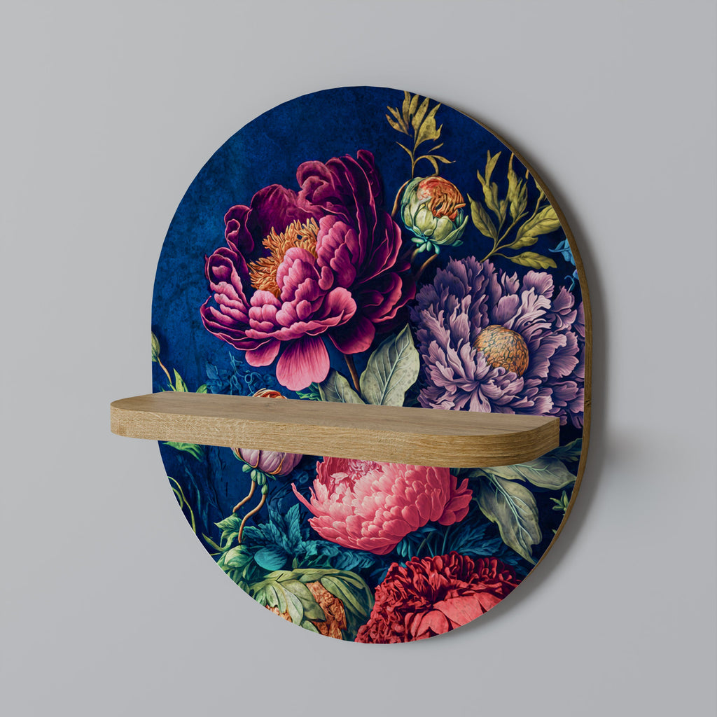 Οβάλ Ράφι Τέχνης BLOOMING ELEGANCE σε Όψη Δρυός