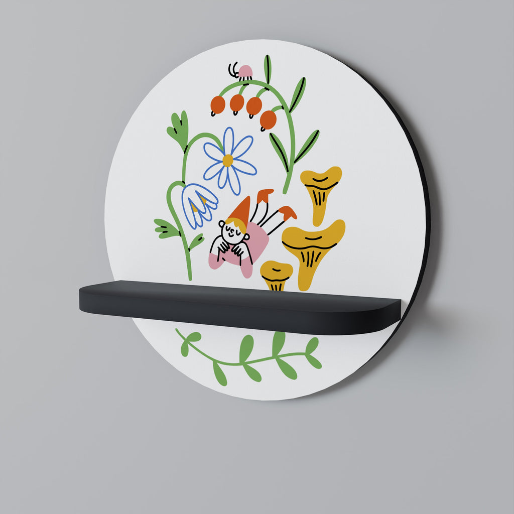 Στρογγυλό ράφι τέχνης GARDEN LIFE σε μαύρο φινίρισμα