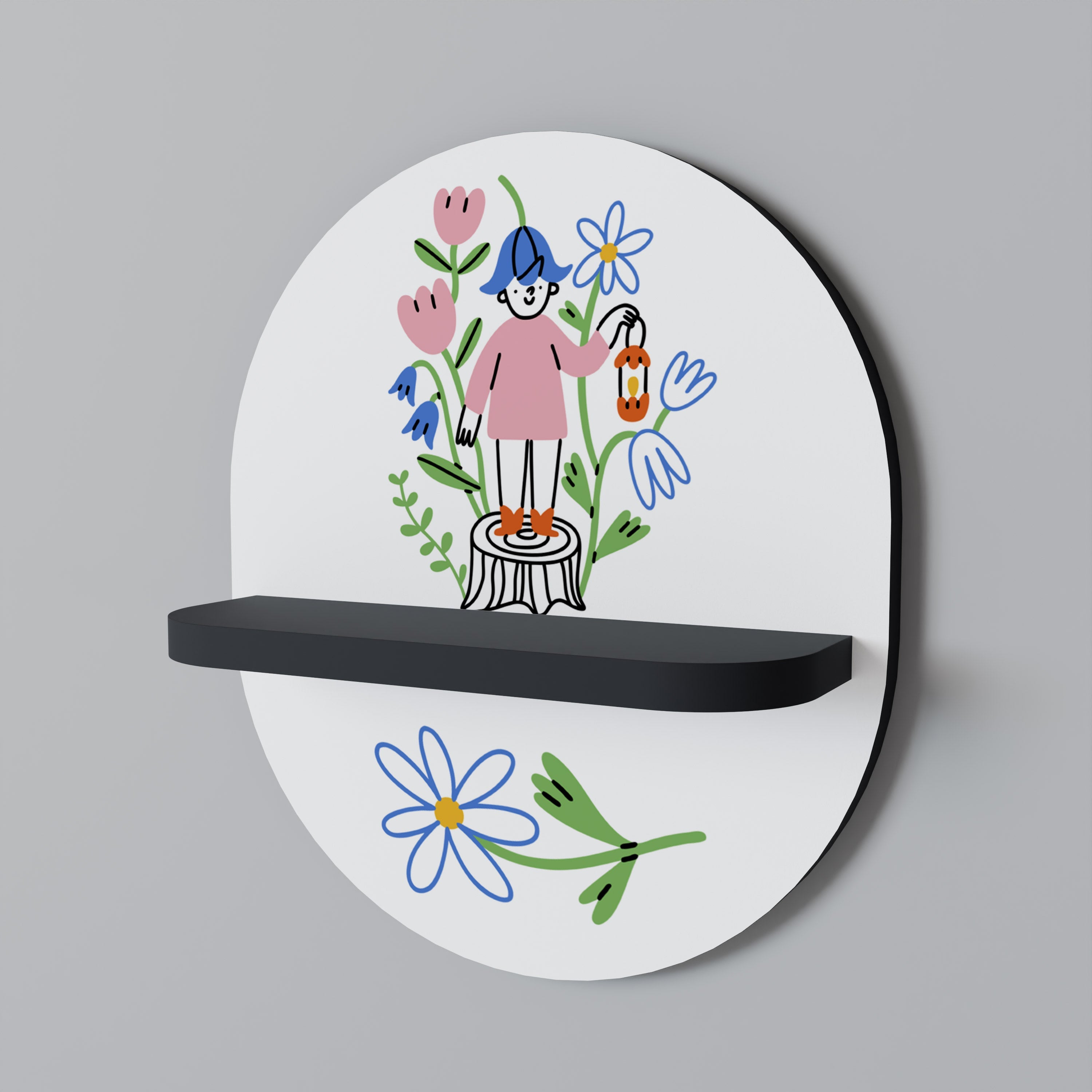 GARDEN GUARDIAN Οβάλ Ράφι Τέχνης σε Μαύρο Φινίρισμα