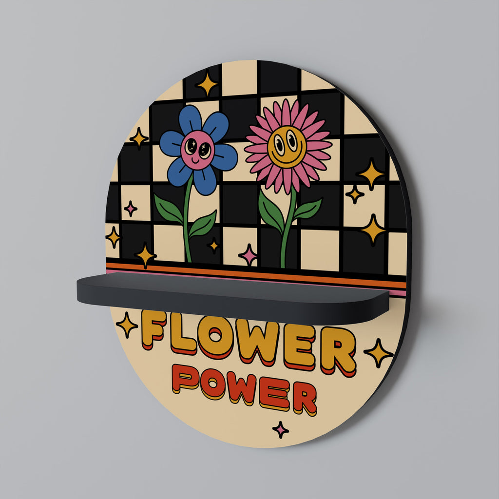 Οβάλ Ράφι FLOWER POWER σε Μαύρο Φινίρισμα