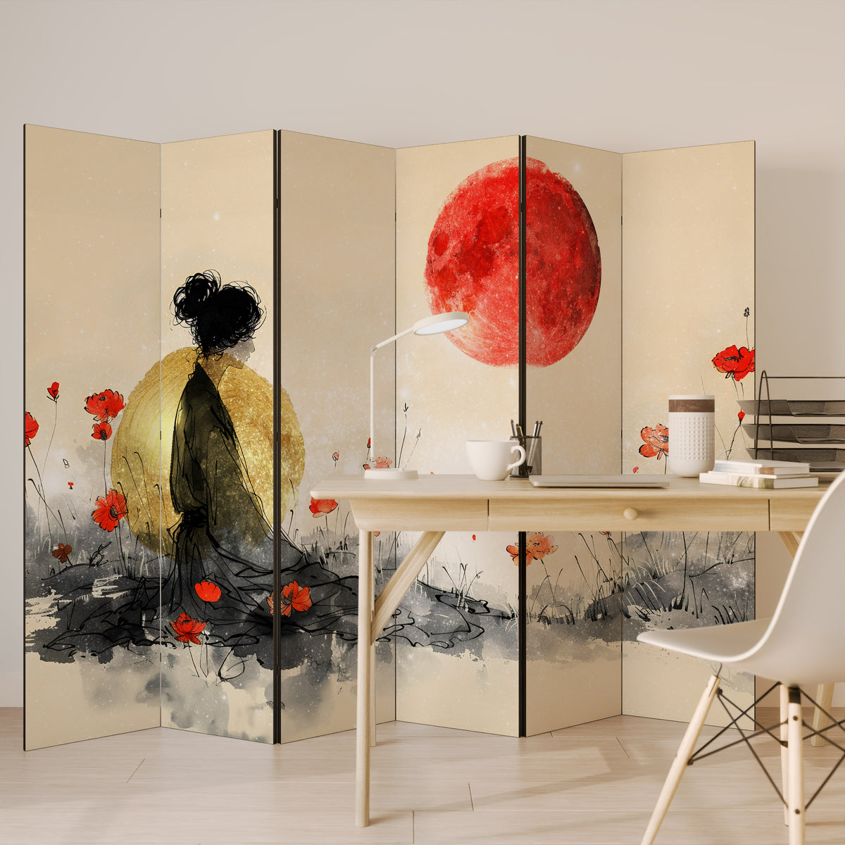 GOLDEN GLOW MEDITATION 6-Panel Room Divider