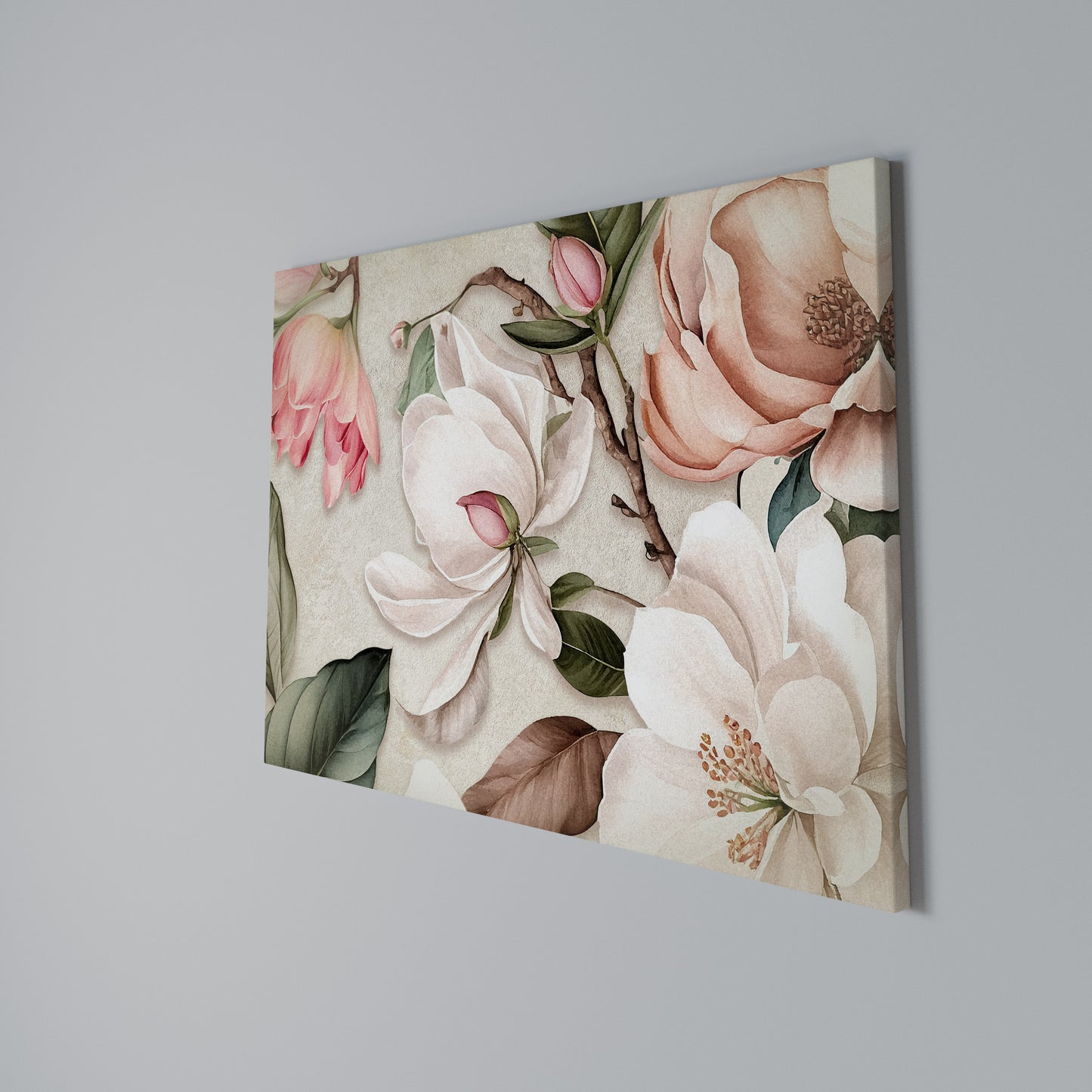 FLORAL GRACE Horizontal Canvas Print