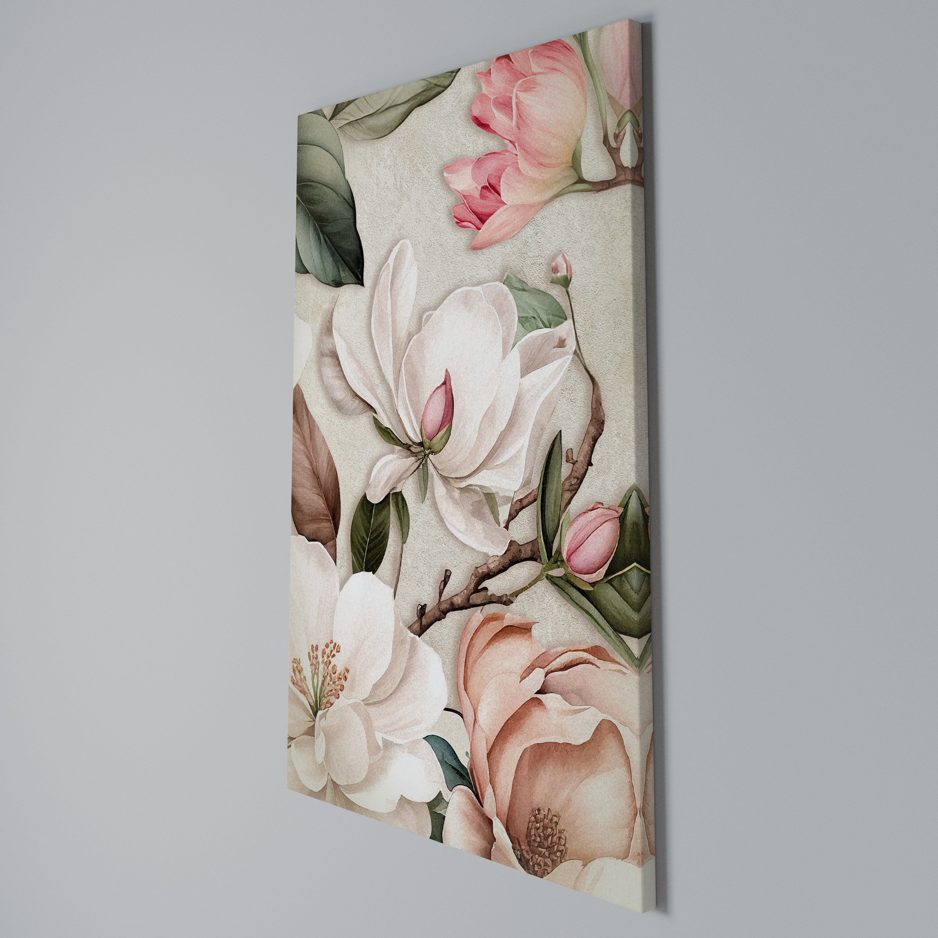 FLORAL GRACE Κατακόρυφος Πίνακας σε Καμβά