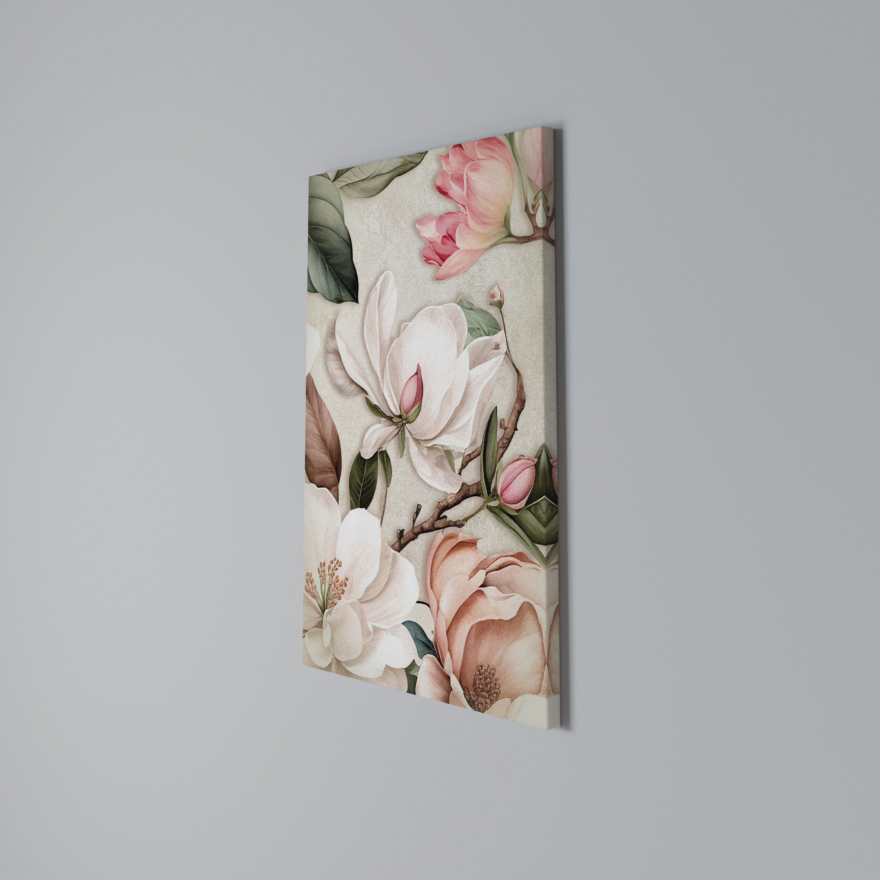 FLORAL GRACE Κατακόρυφος Πίνακας σε Καμβά