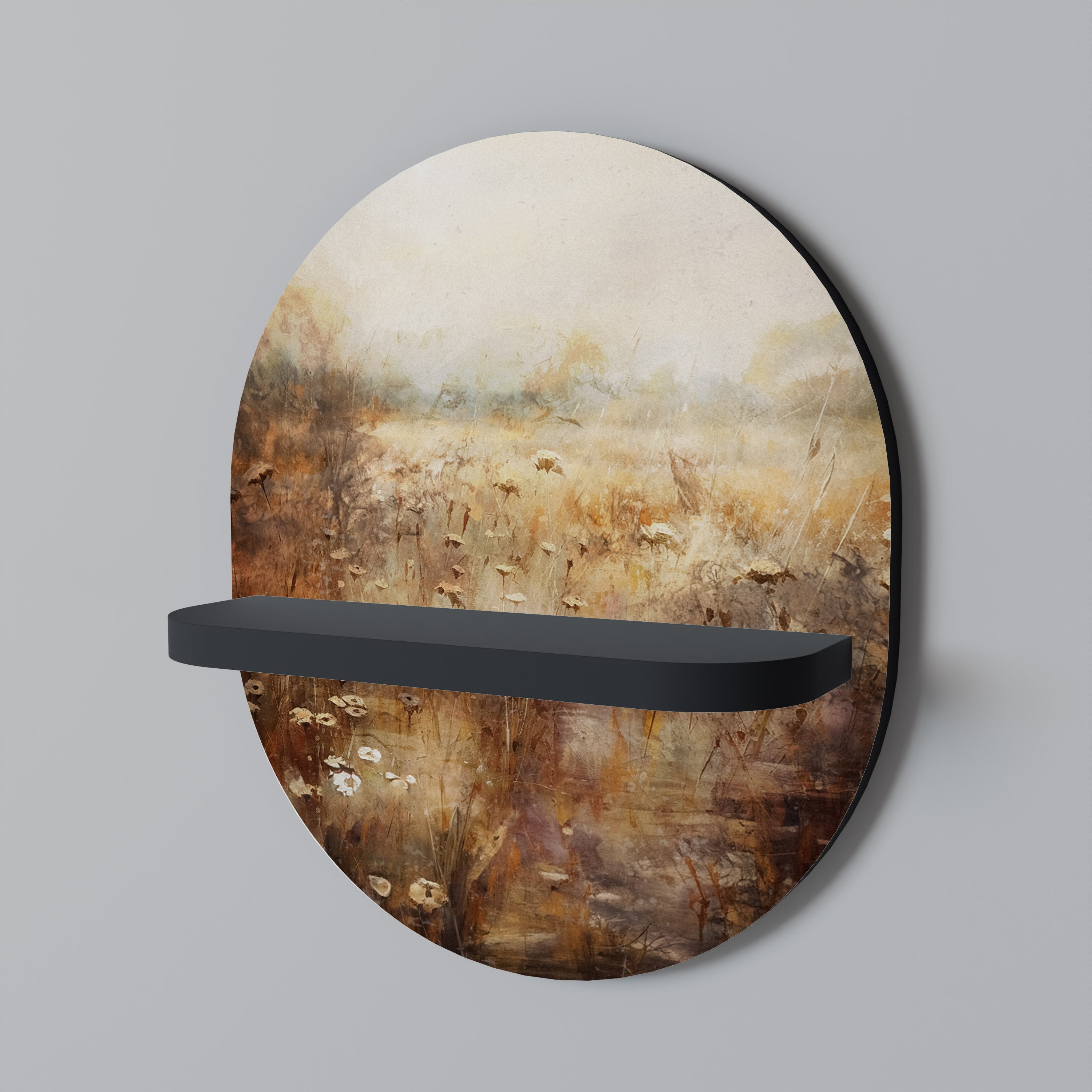 Οβάλ Ράφι Τέχνης TRANQUIL FIELD σε Μαύρο Φινίρισμα