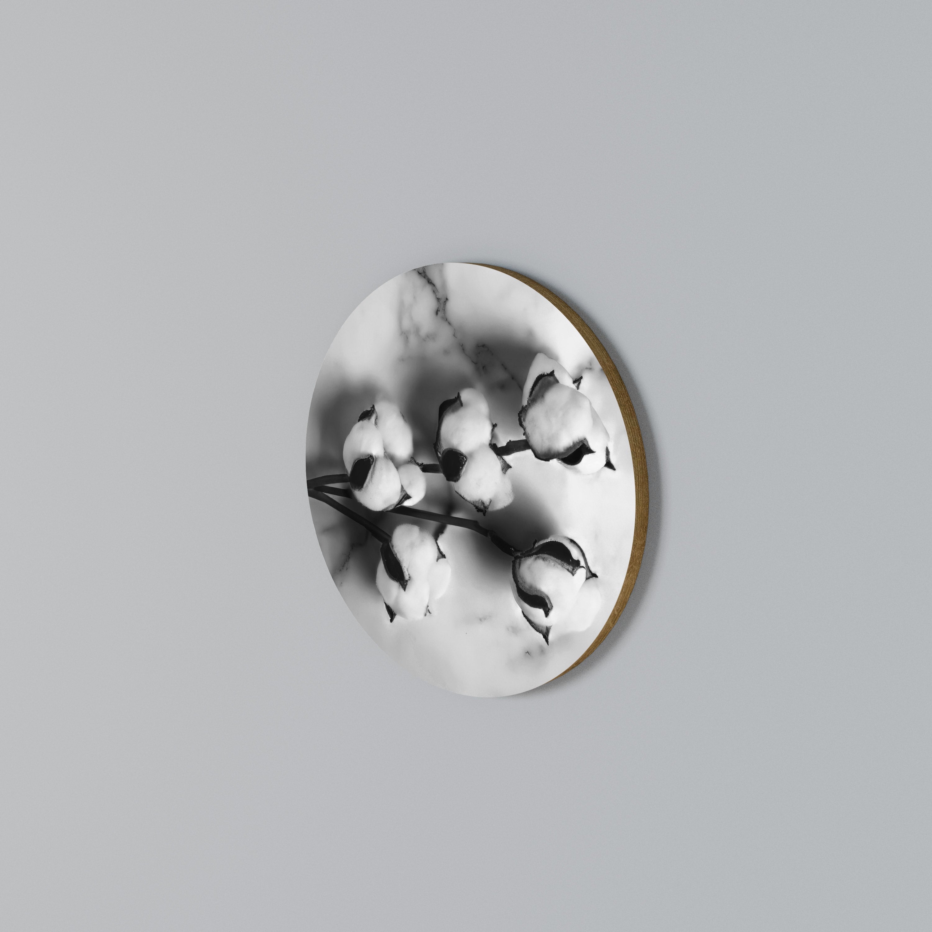 MONOCHROME COTTON DREAMS Round Wall Art