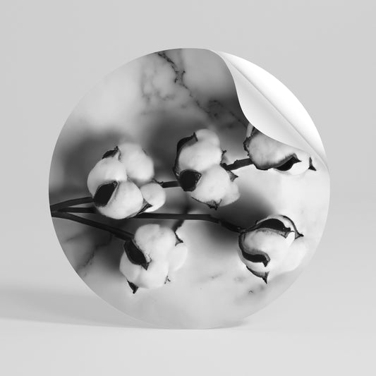 MONOCHROME COTTON DREAMS Αυτοκόλλητη Αφίσα στρογγυλή