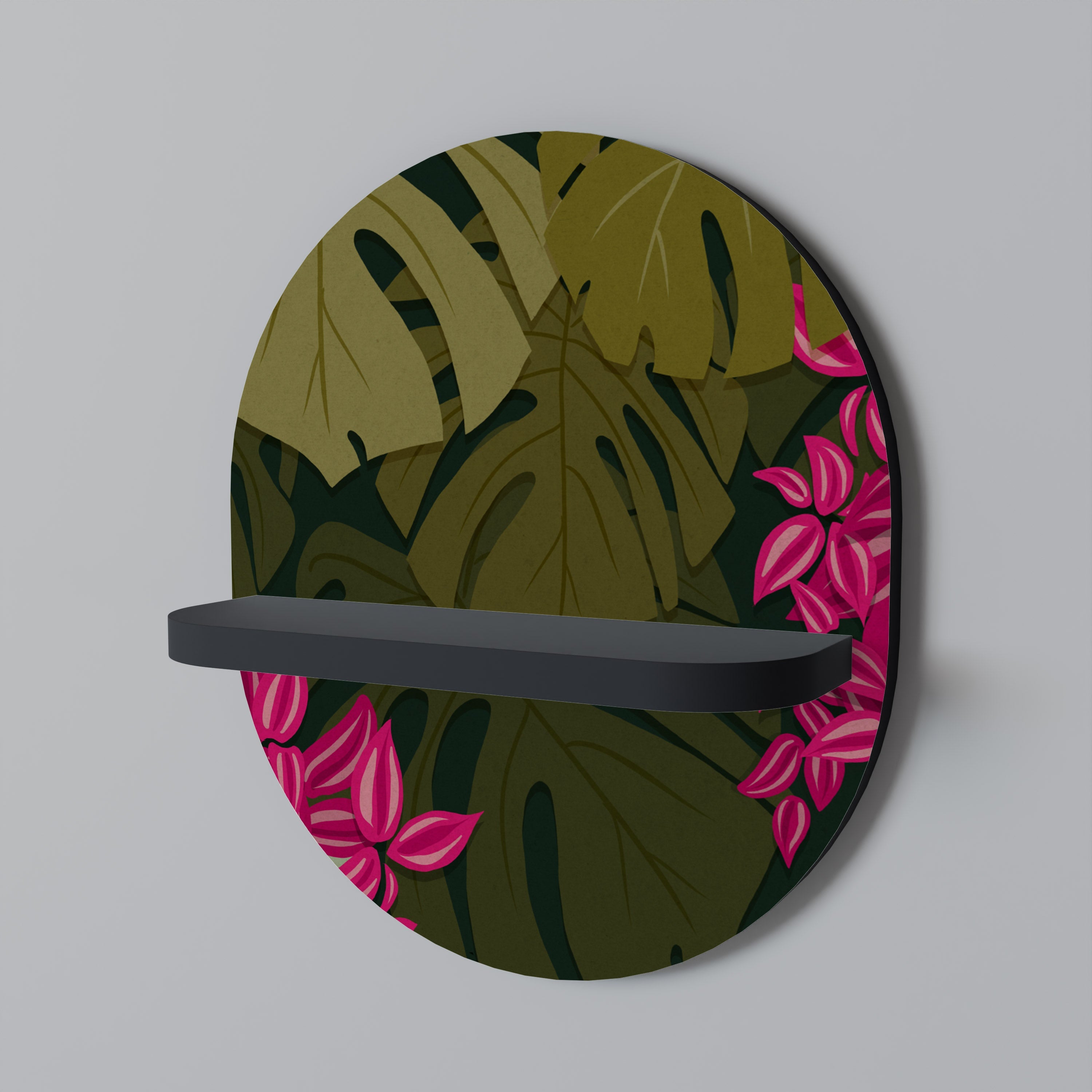 Οβάλ Ράφι TROPICAL BEAUTY σε Μαύρο Φινίρισμα