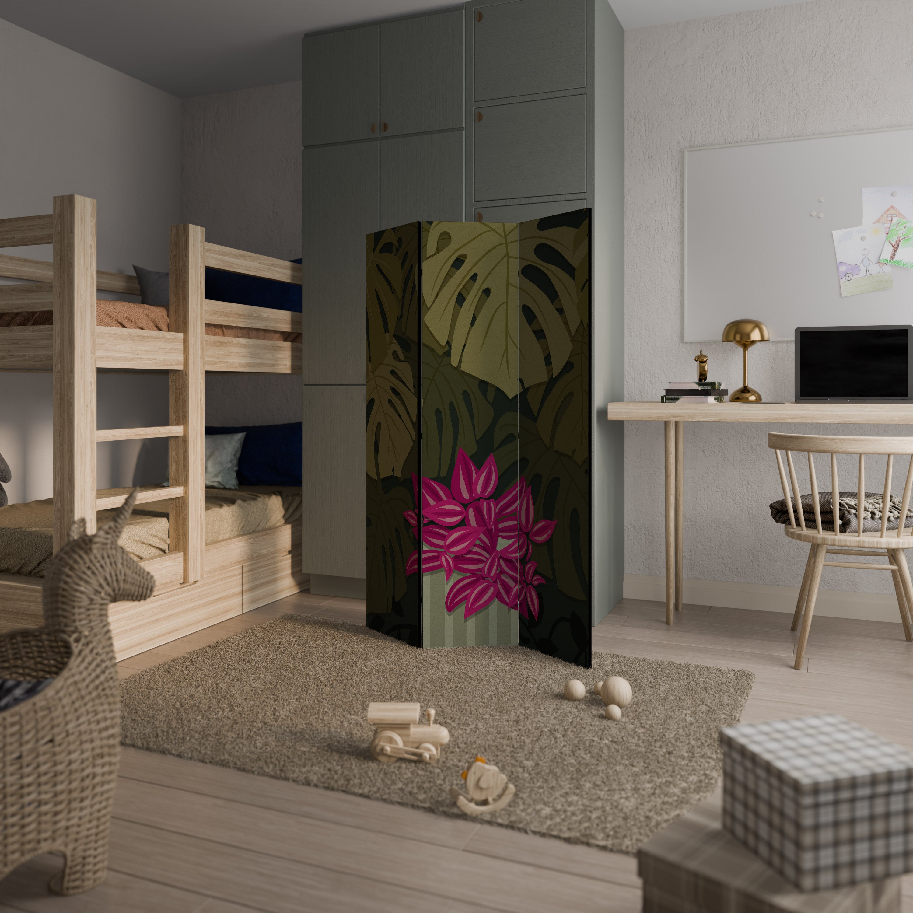 TROPICAL BEAUTY Παραβάν με 3 πάνελ