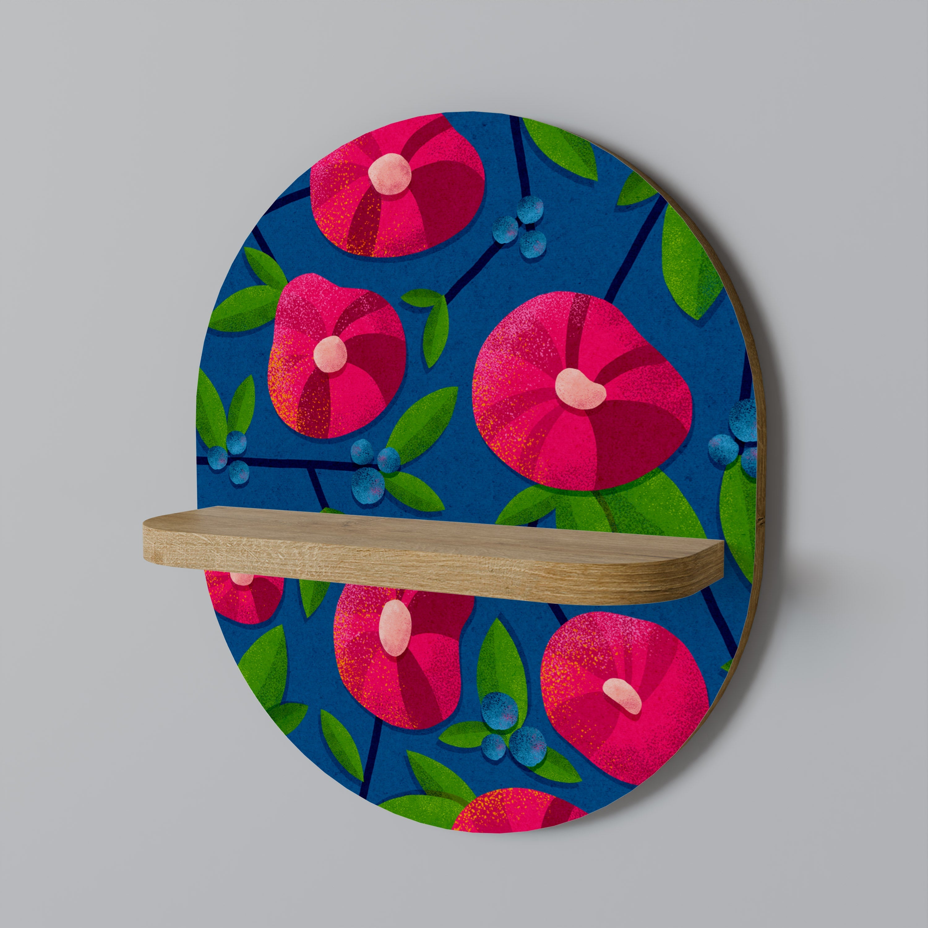 SPRING THOUGHTS Oval Art Shelf In Oak Effect