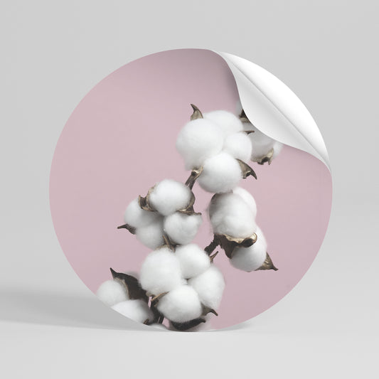 COTTON CLOUDS WHISPER Peel and Stick Round Sticker