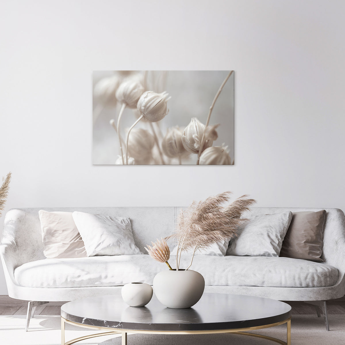 MYSTICAL BOTANICAL BLUSH Horizontal Canvas Print