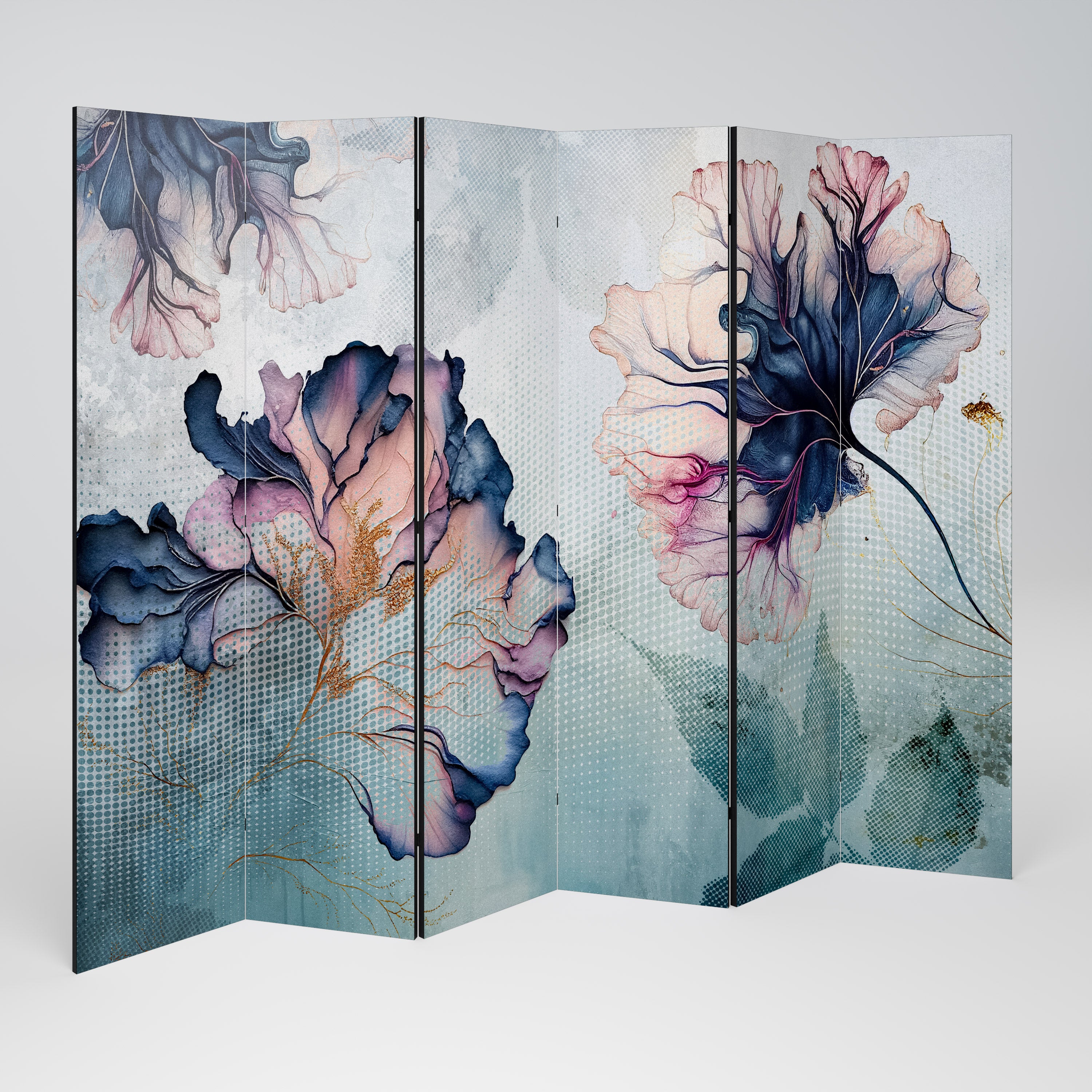 ICY BLOSSOMS 6-Panel Room Divider