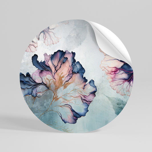 ICY BLOSSOMS Αυτοκόλλητη Αφίσα στρογγυλή