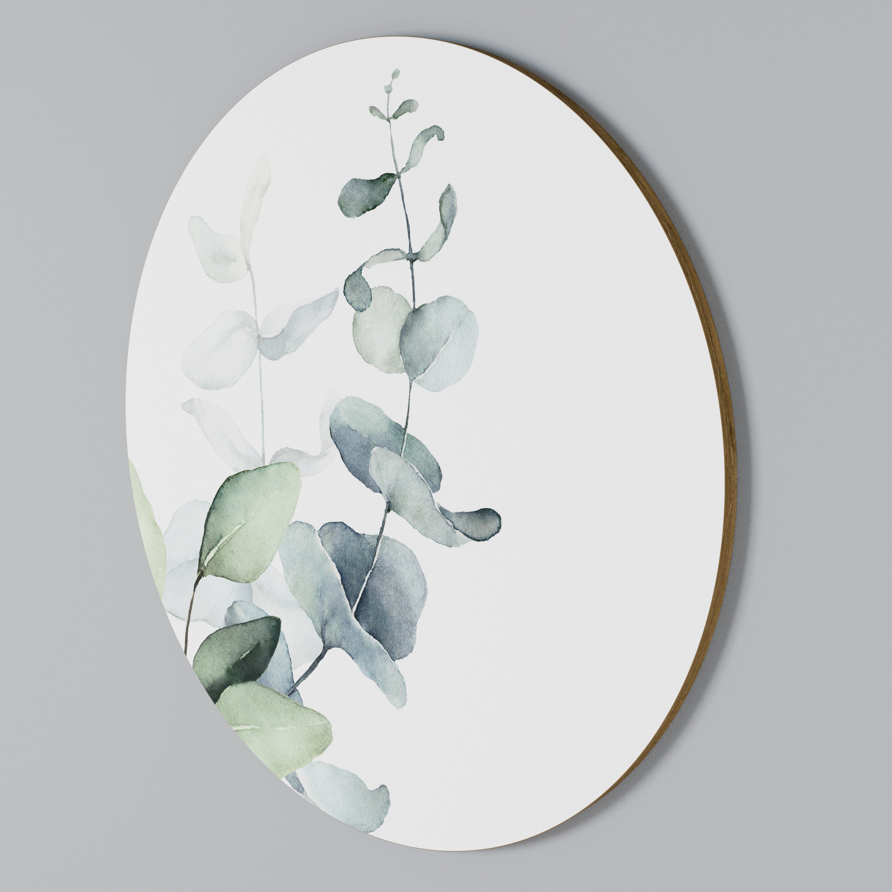 AQUA LEAF SYMPHONY Round Wall Art