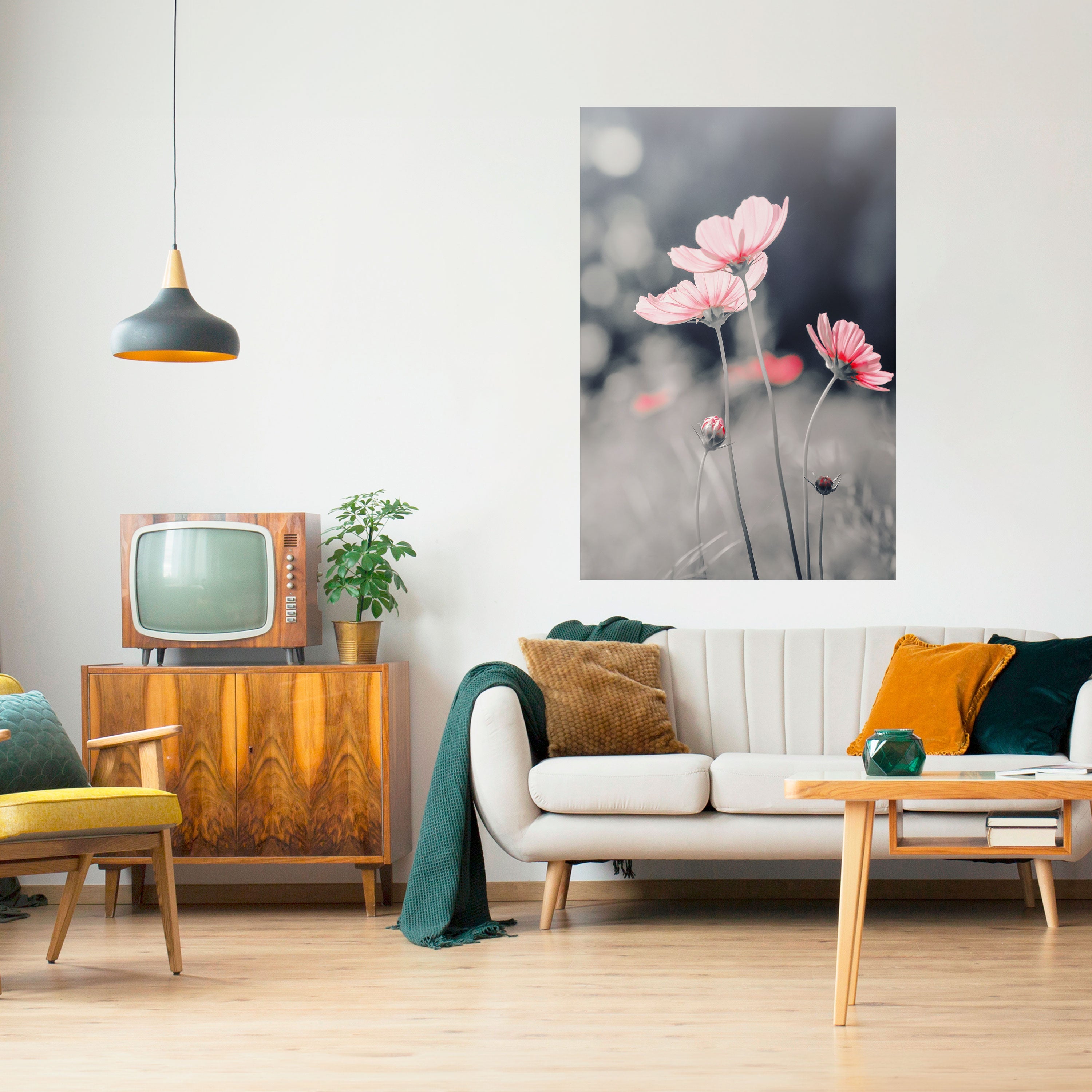 SUBTLE PETAL DANCE Peel and Stick Vertical Poster