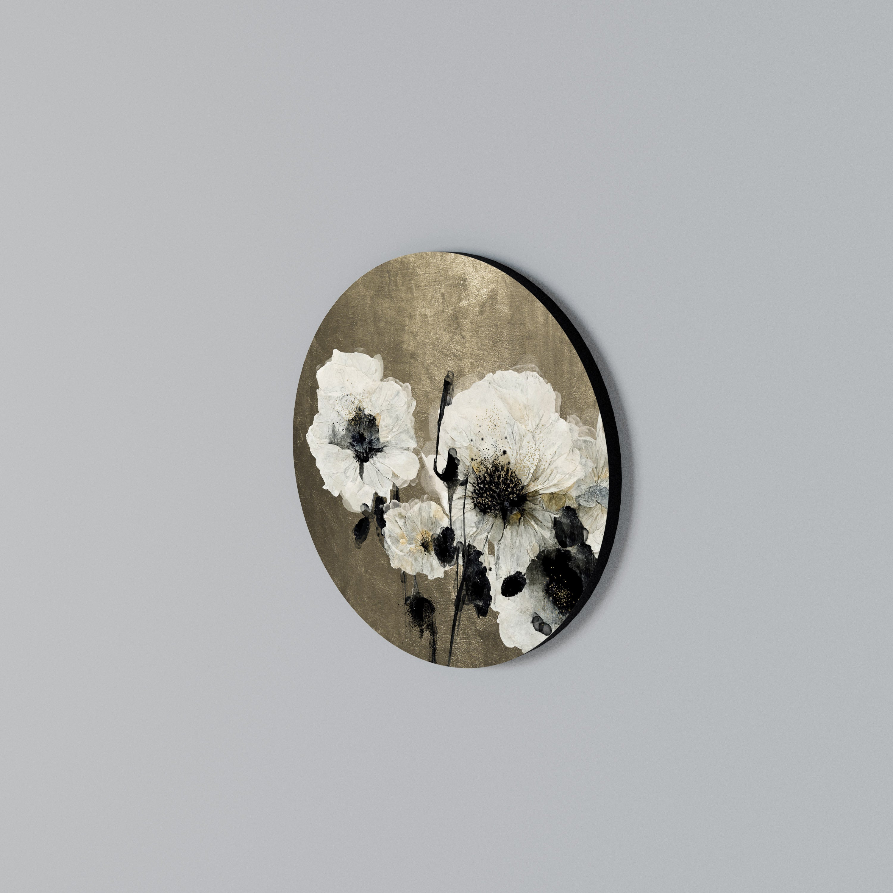 HARMONY IN WHITE Round Wall Art