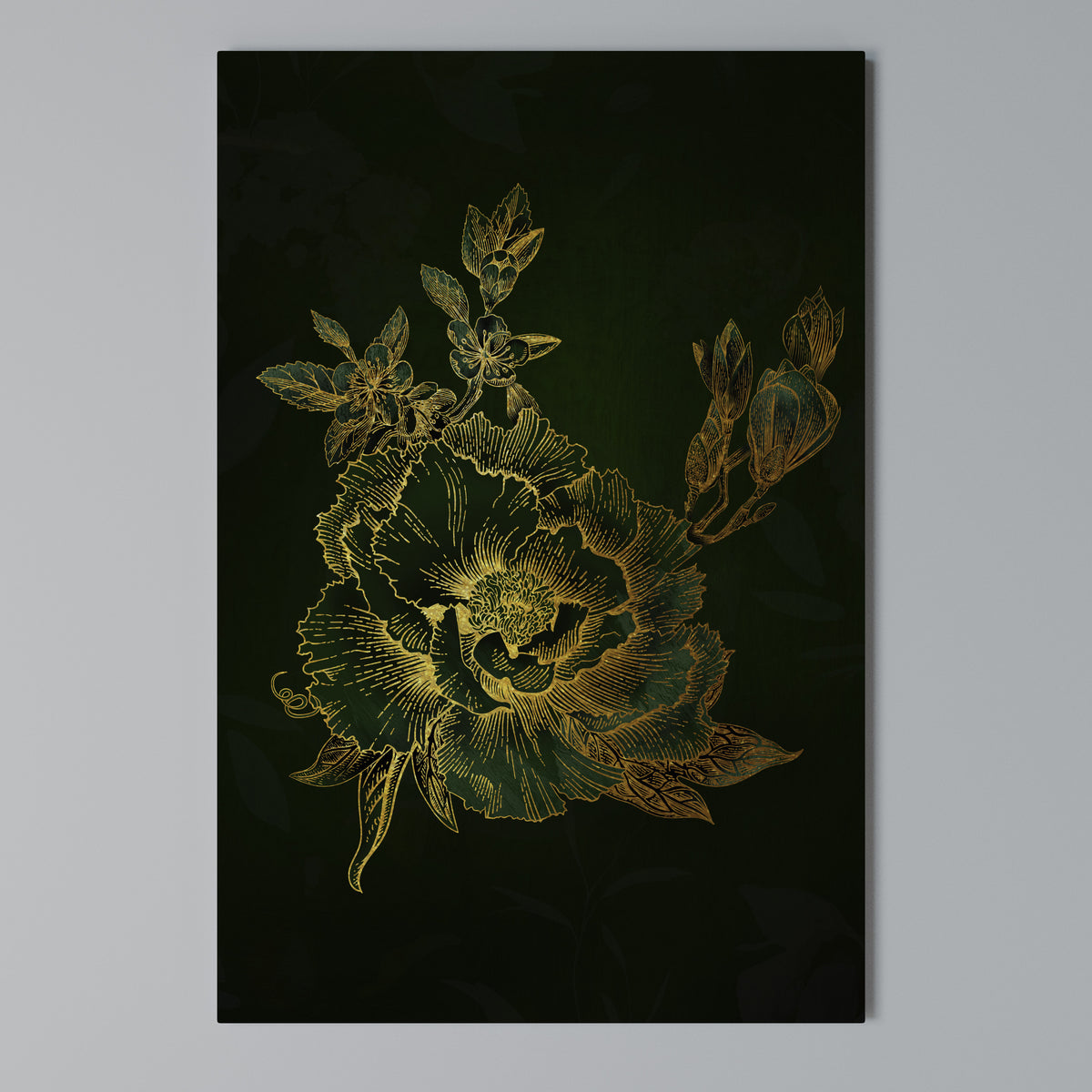 MIDNIGHT FLORAL GLIMMER Κατακόρυφος Πίνακας σε Καμβά