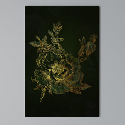 MIDNIGHT FLORAL GLIMMER Κατακόρυφος Πίνακας σε Καμβά