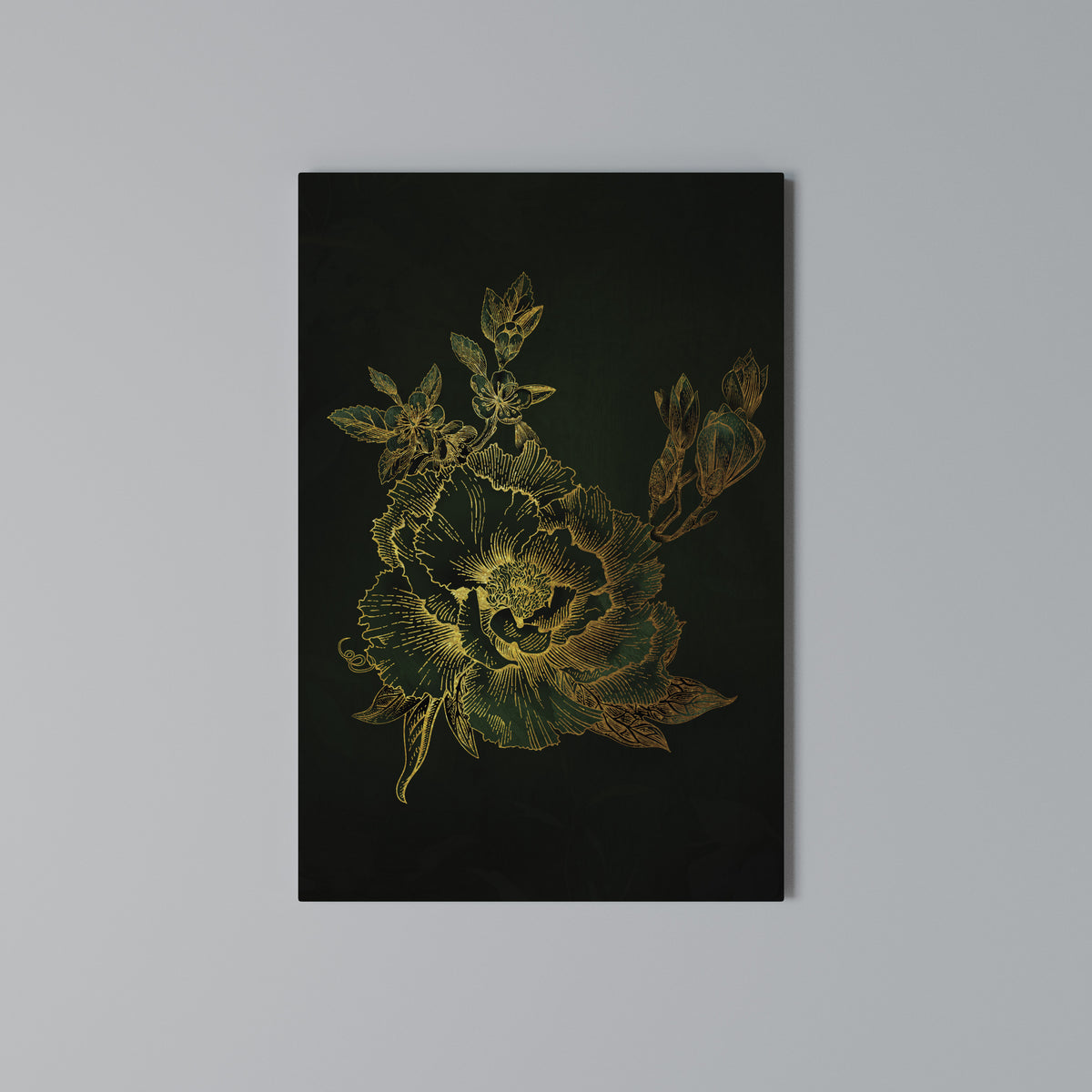 MIDNIGHT FLORAL GLIMMER Κατακόρυφος Πίνακας σε Καμβά