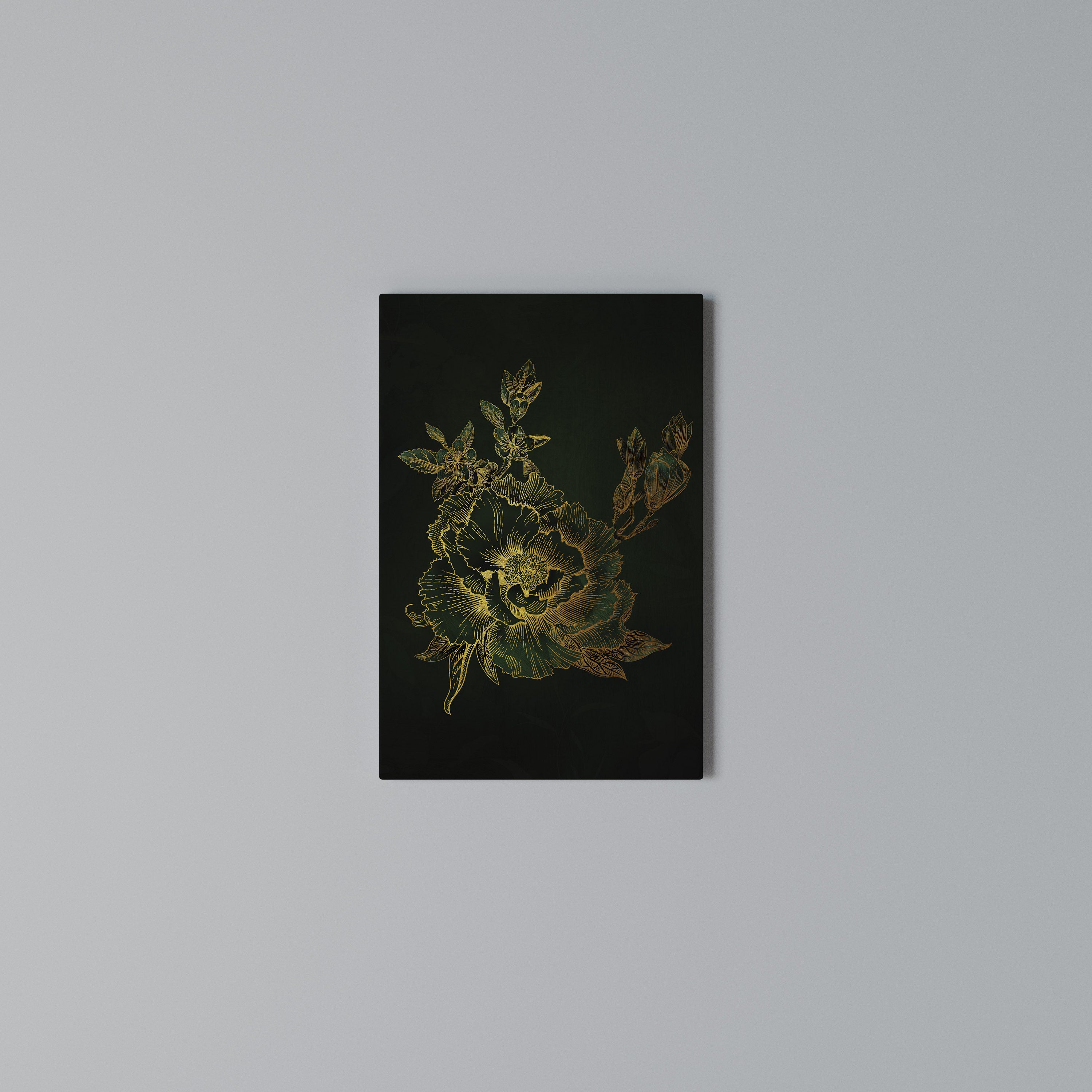 MIDNIGHT FLORAL GLIMMER Κατακόρυφος Πίνακας σε Καμβά