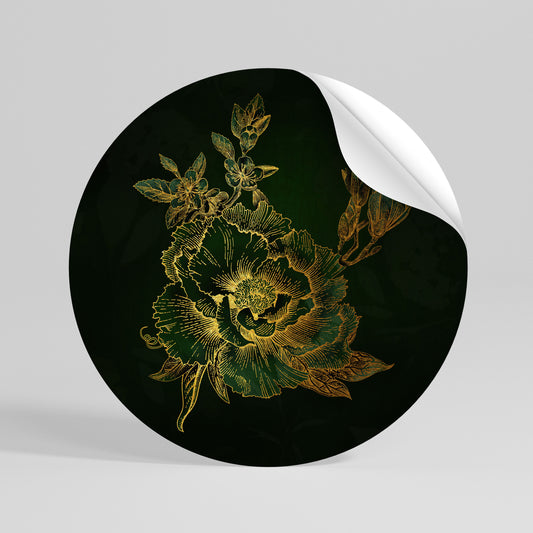 MIDNIGHT FLORAL GLIMMER Αυτοκόλλητη Αφίσα στρογγυλή