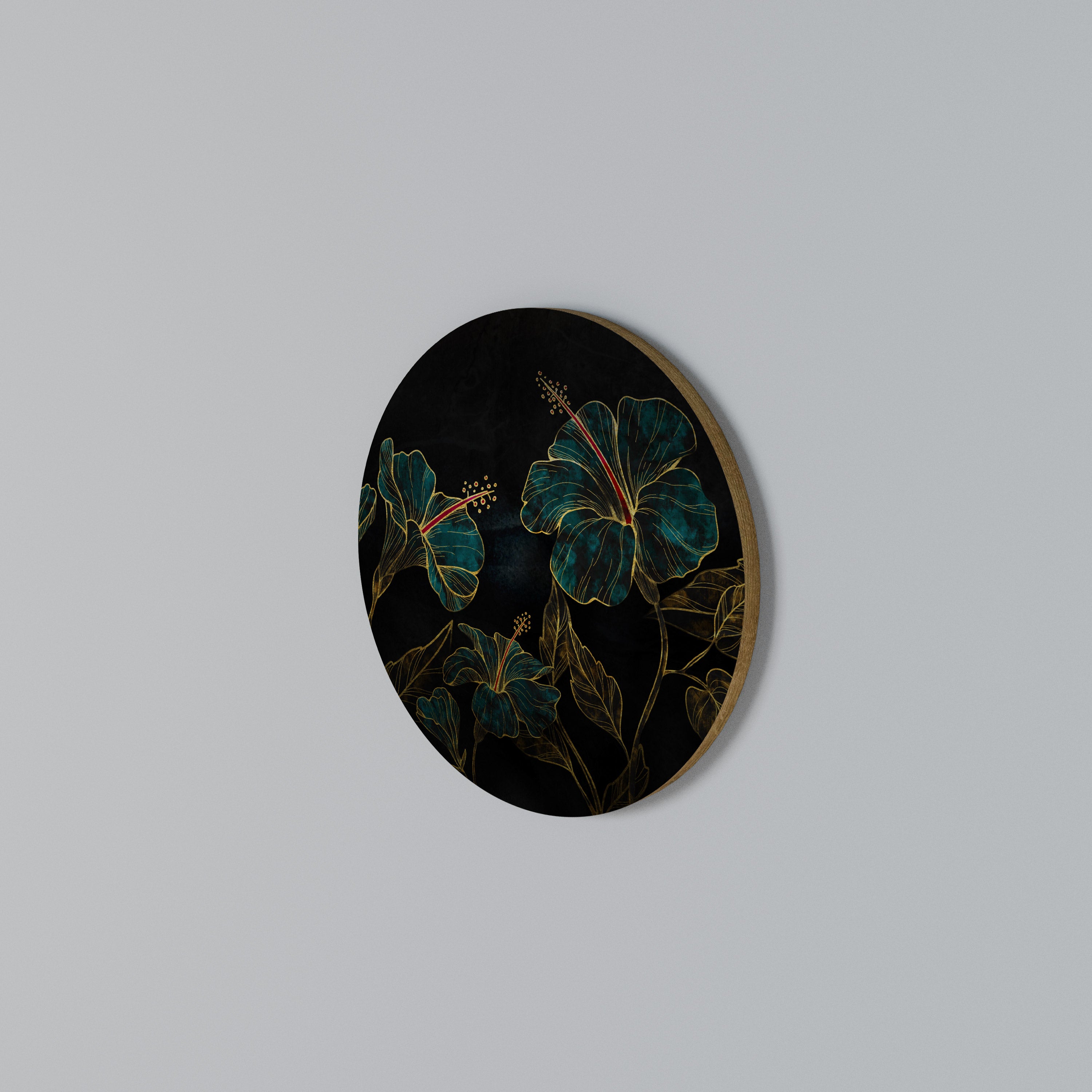 EMBERED BLOOM Round Wall Art