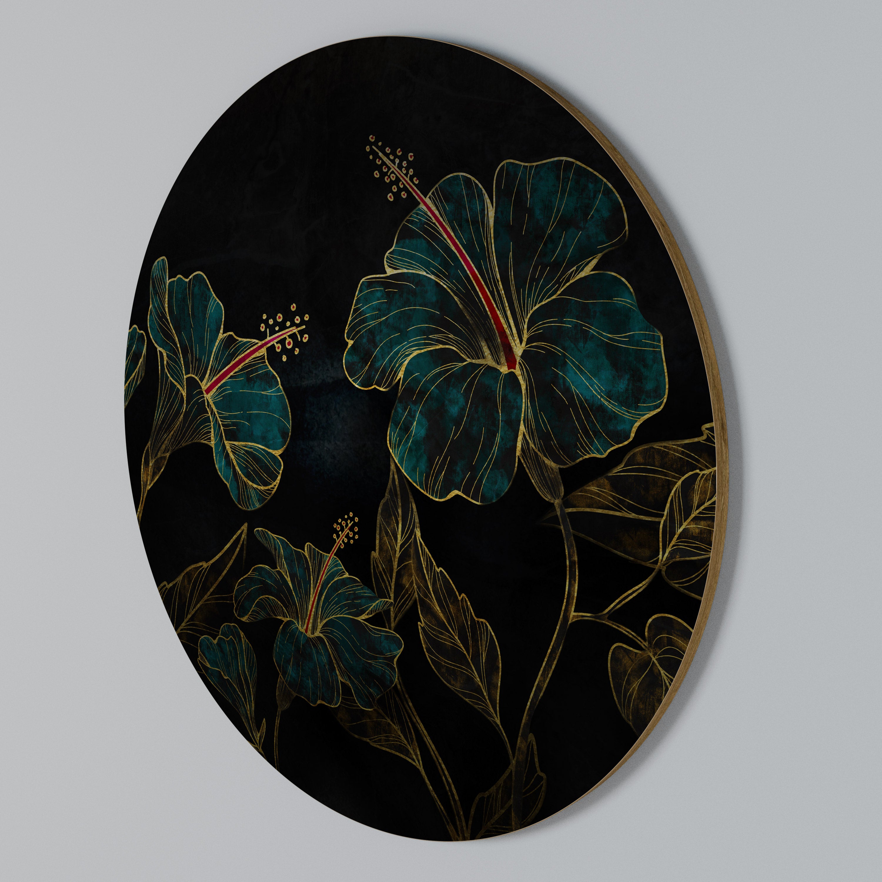 EMBERED BLOOM Round Wall Art