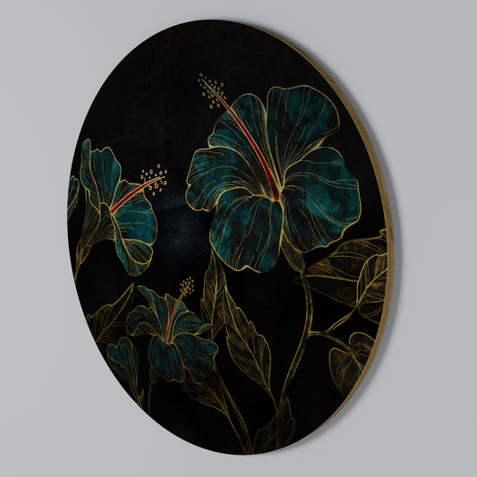 EMBERED BLOOM Round Wall Art