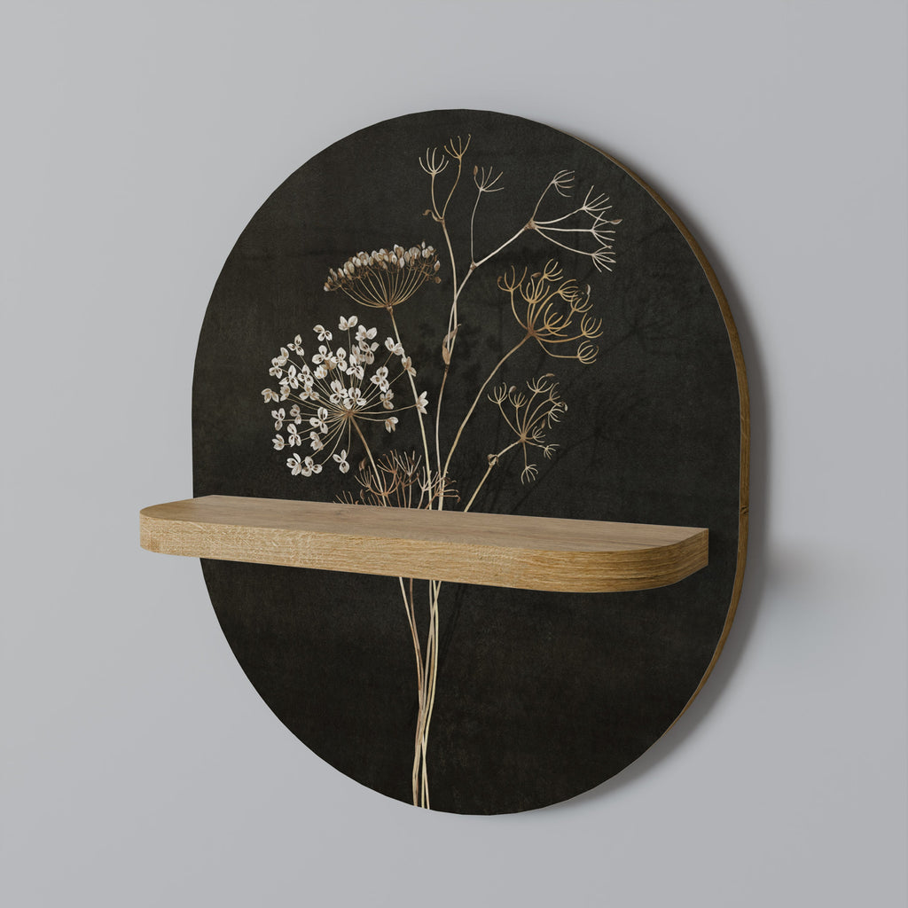MEADOW MEMORIES Oval Art Shelf In Oak Effect