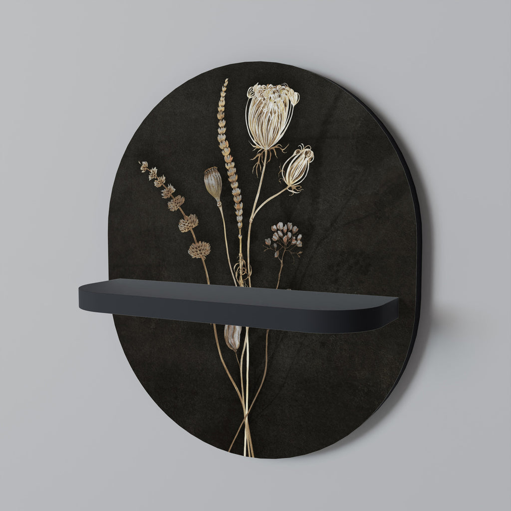 MEADOW ART. Οβάλ ράφι τέχνης σε μαύρο φινίρισμα