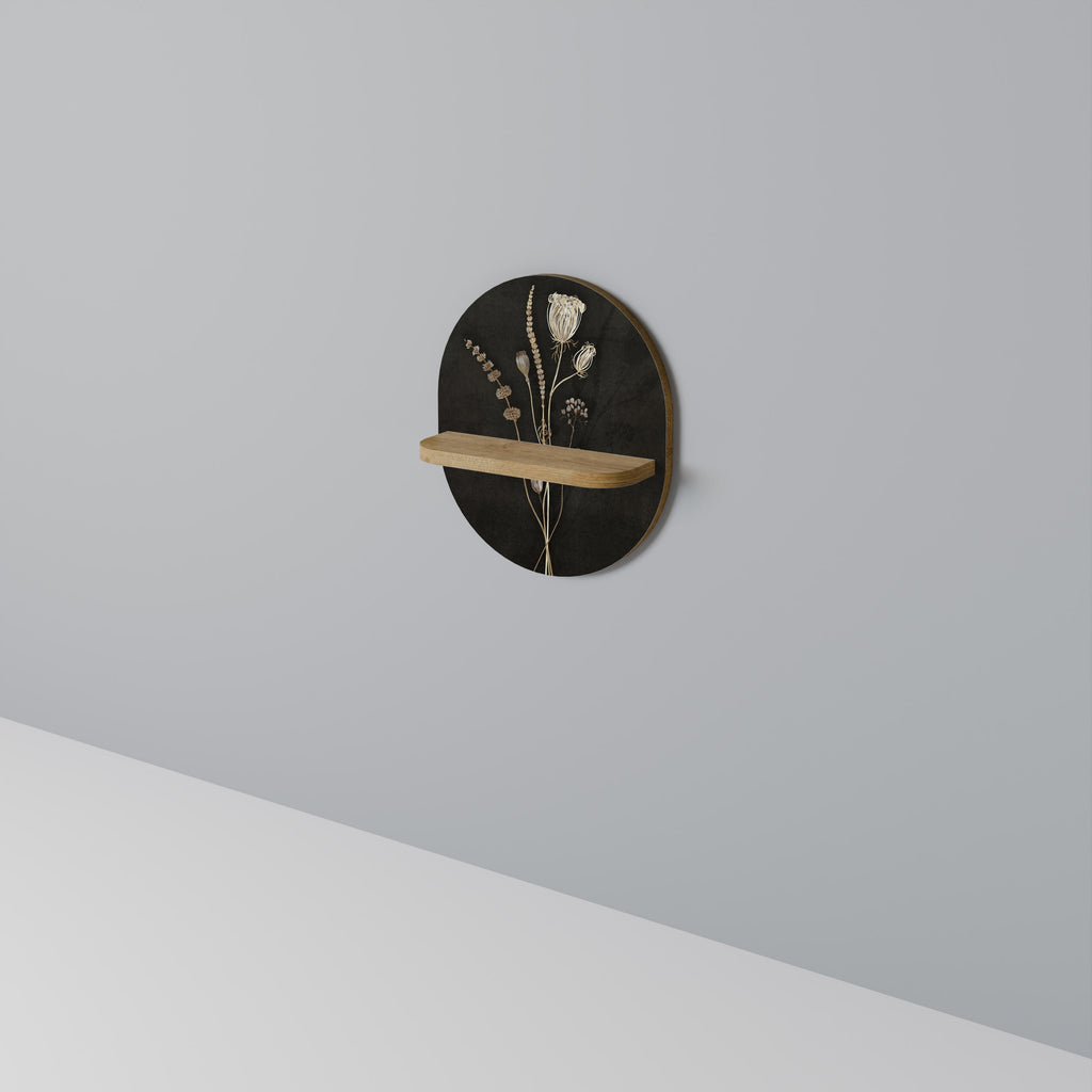 MEADOW ART. Oval Art Shelf In Oak Effect
