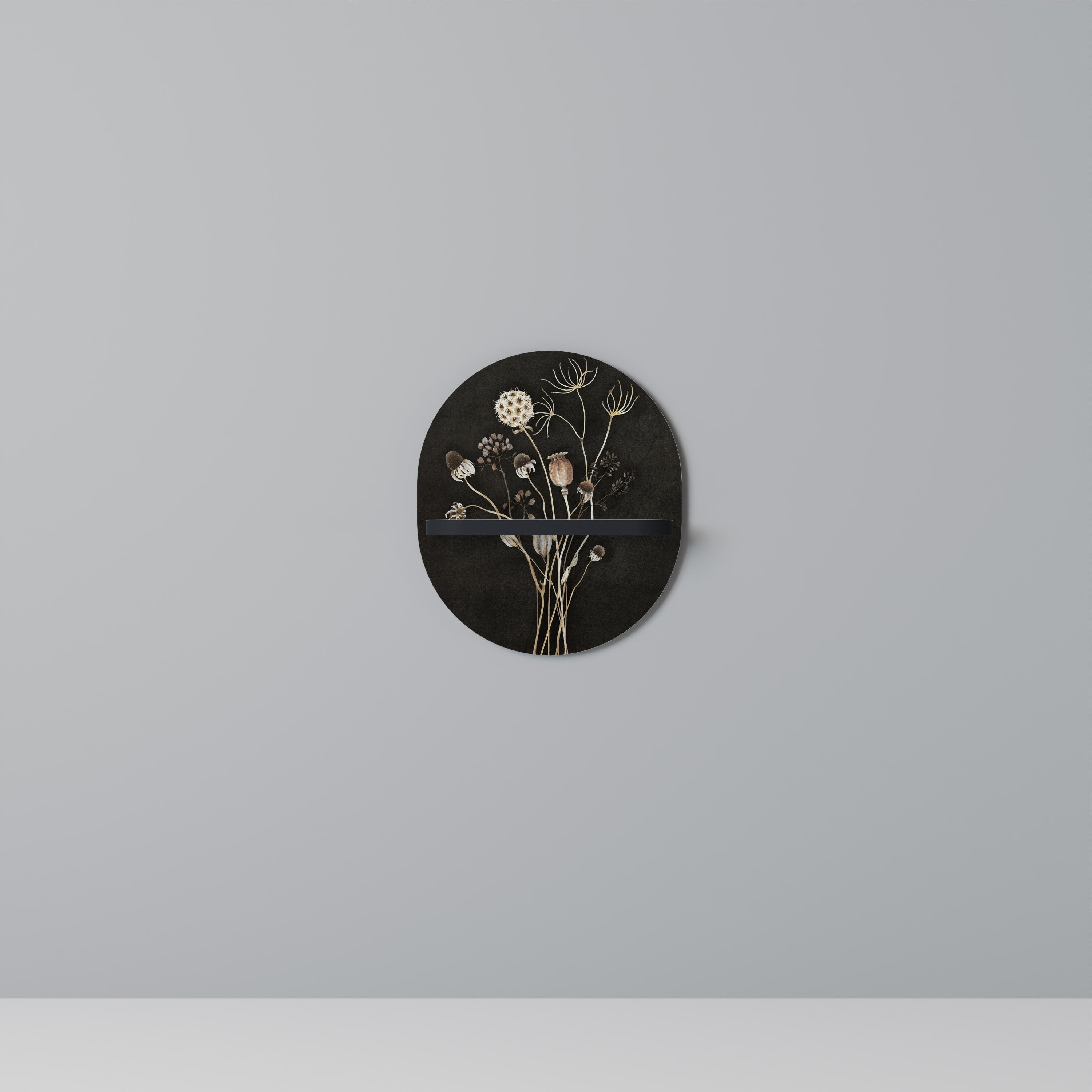 MEADOW SHADES Οβάλ Ράφι Τέχνης σε Μαύρο Φινίρισμα