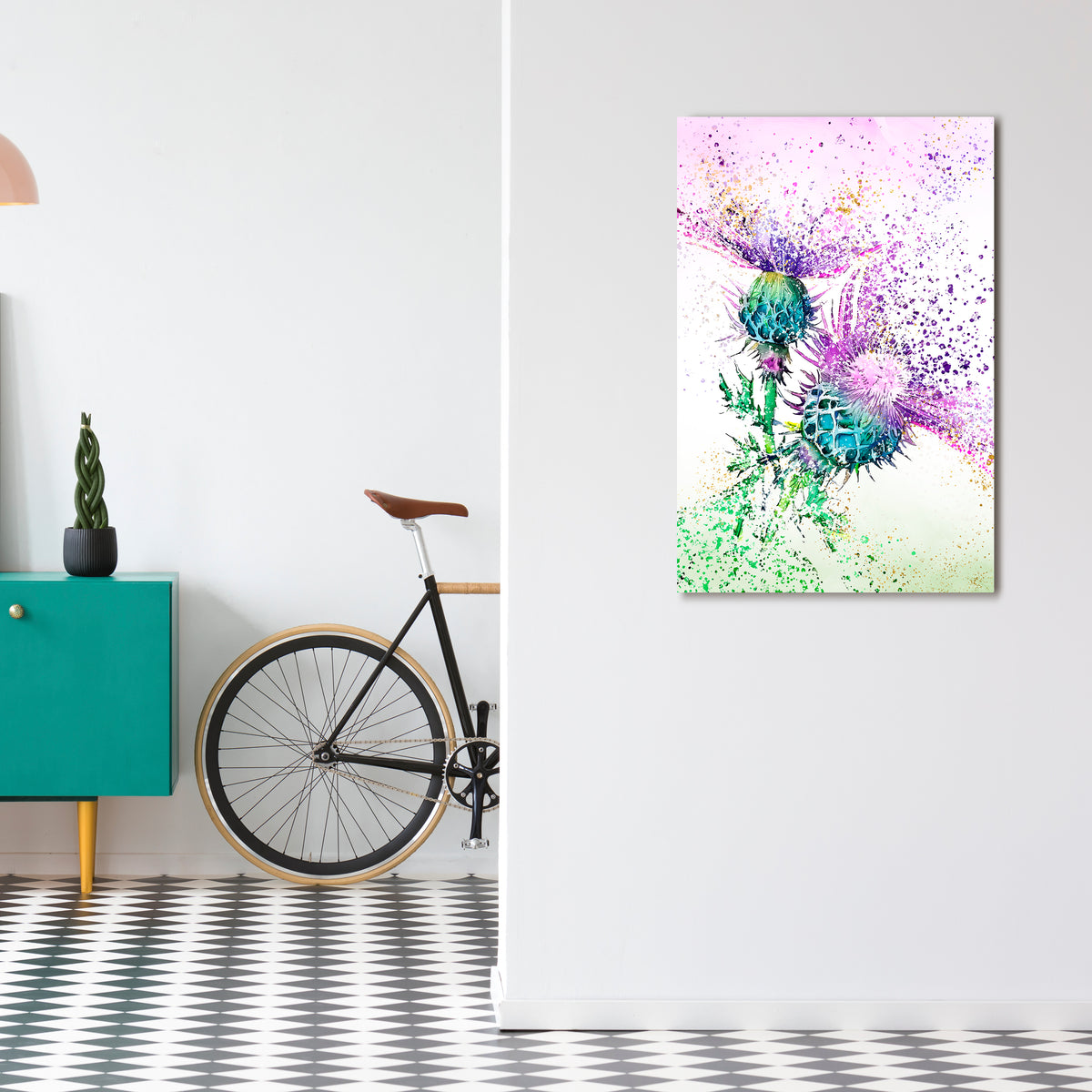 COLORFUL THISTLE DANCE Κατακόρυφος Πίνακας σε Καμβά
