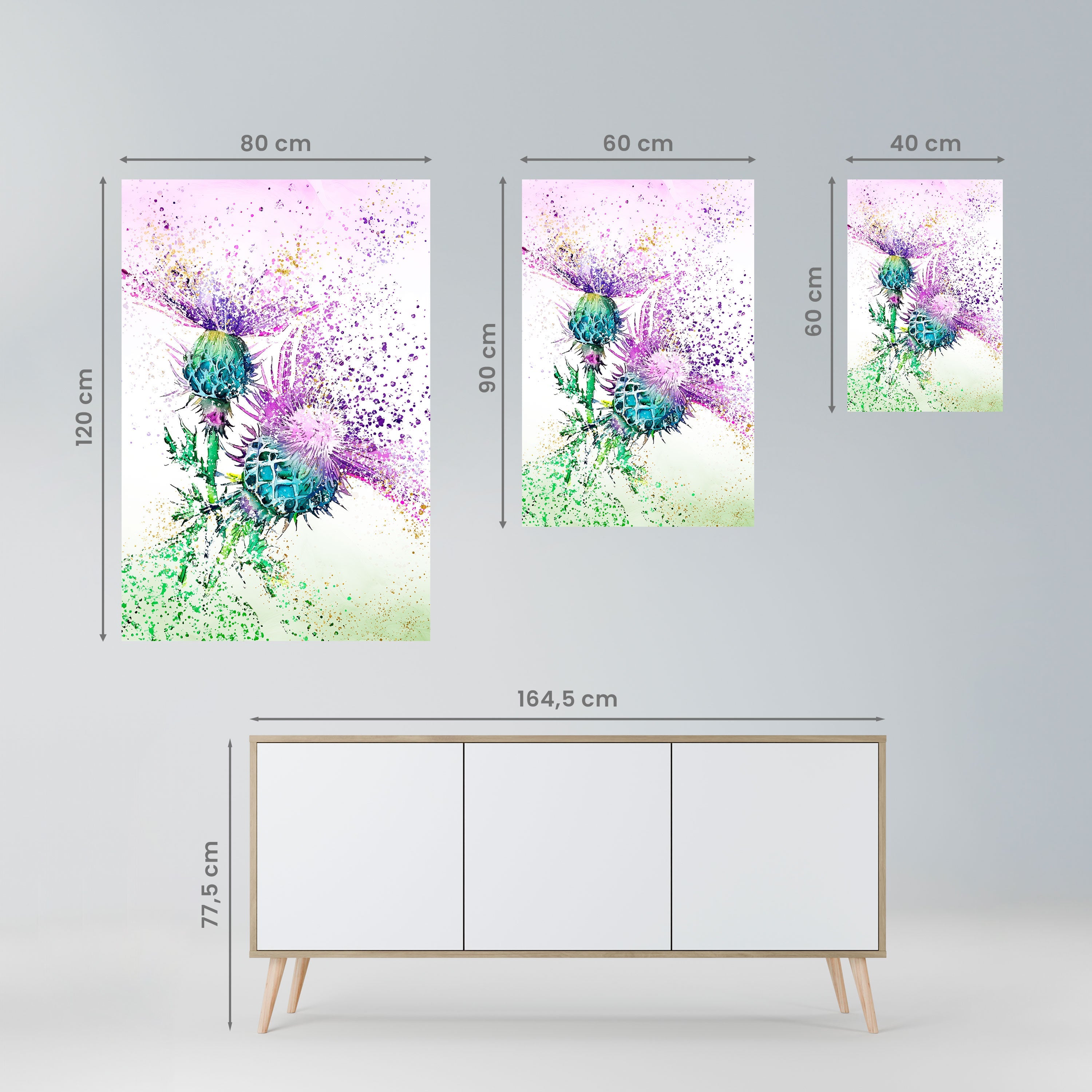 COLORFUL THISTLE DANCE Peel and Stick Vertical Poster