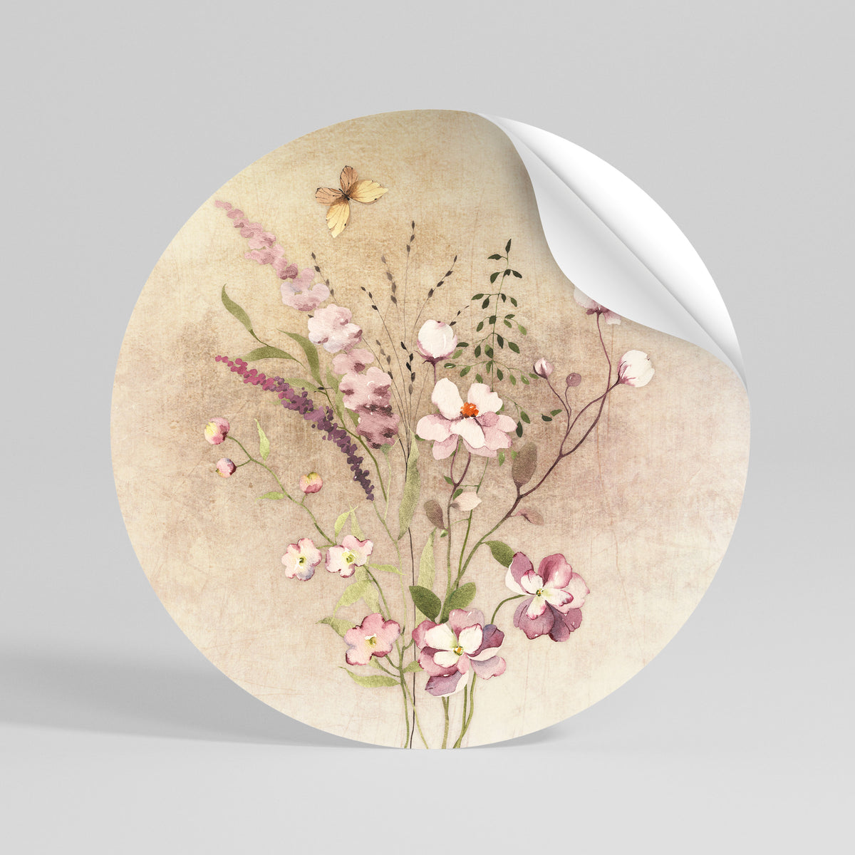 FLOWERED REVERIE Αυτοκόλλητη Αφίσα στρογγυλή