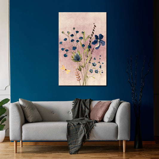 CORNFLOWER REVERIE Vertical Canvas Print