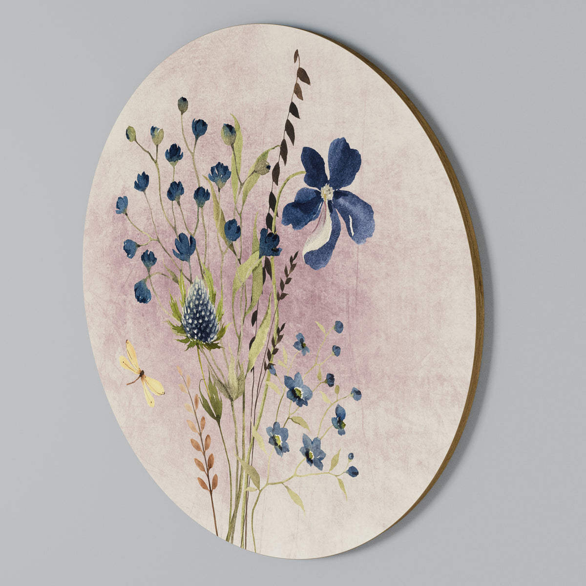 CORNFLOWER REVERIE Round Wall Art