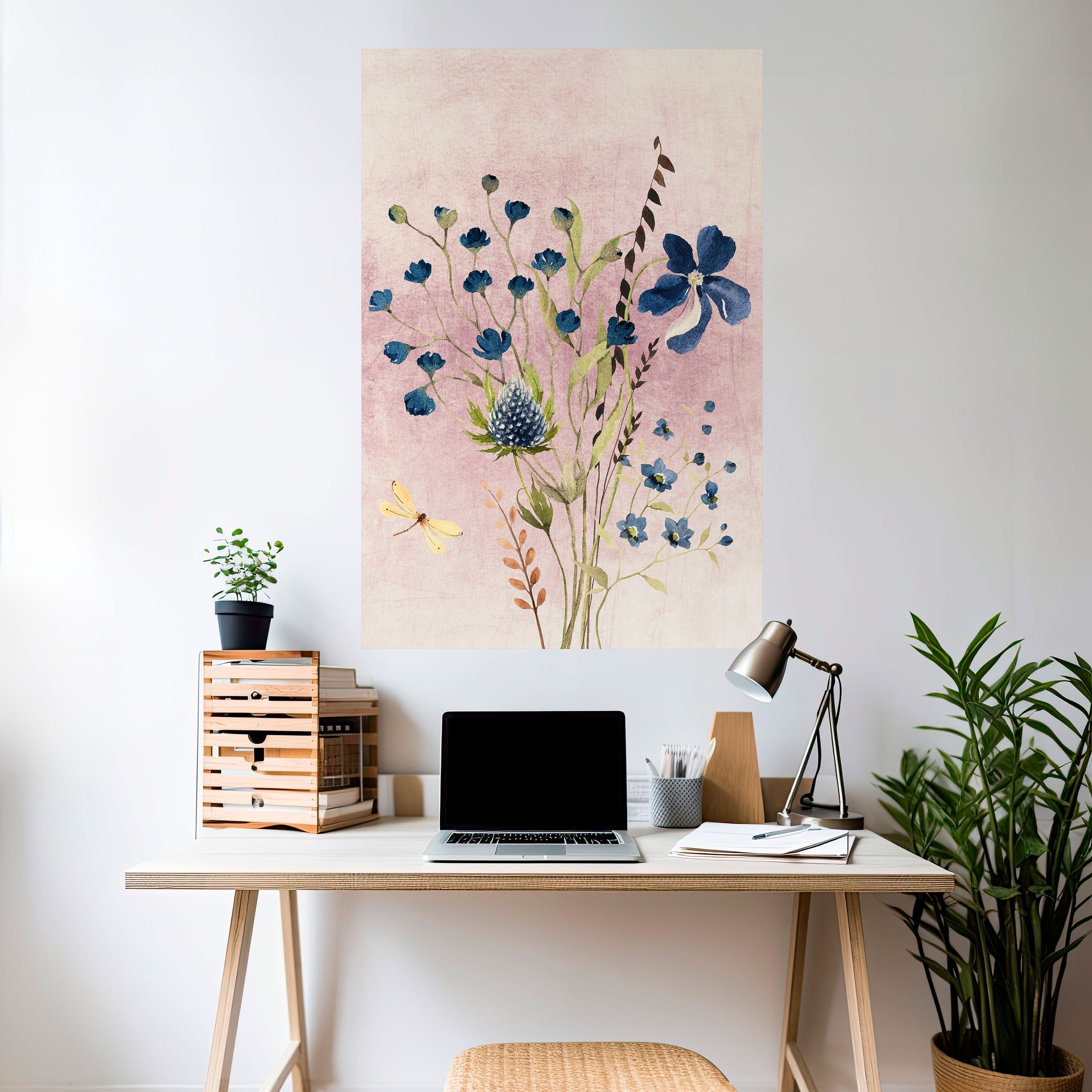 CORNFLOWER REVERIE Peel and Stick Vertical Poster