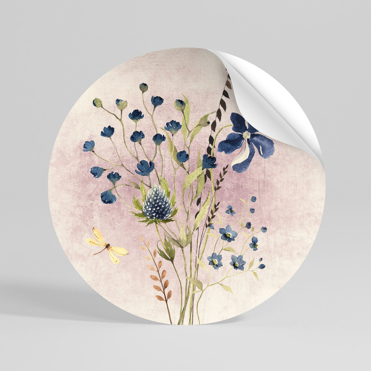 CORNFLOWER REVERIE Αυτοκόλλητη Αφίσα στρογγυλή