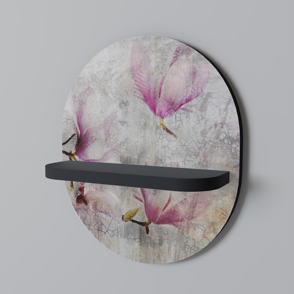 ASTONISHING MAGNOLIA Οβάλ Ράφι Τέχνης σε Μαύρο Φινίρισμα