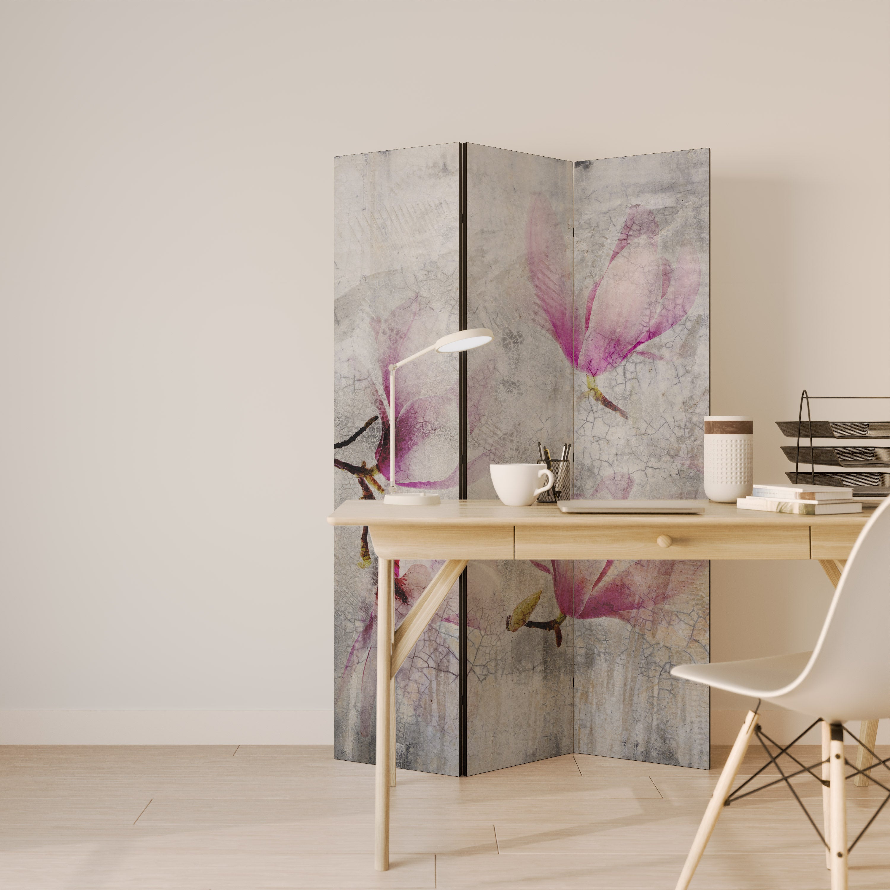 ASTONISHING MAGNOLIA 3-Panel Room Divider