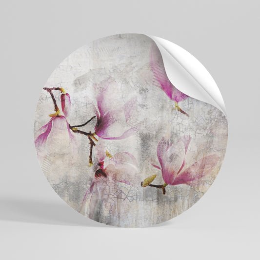 ASTONISHING MAGNOLIA Αυτοκόλλητη Αφίσα στρογγυλή