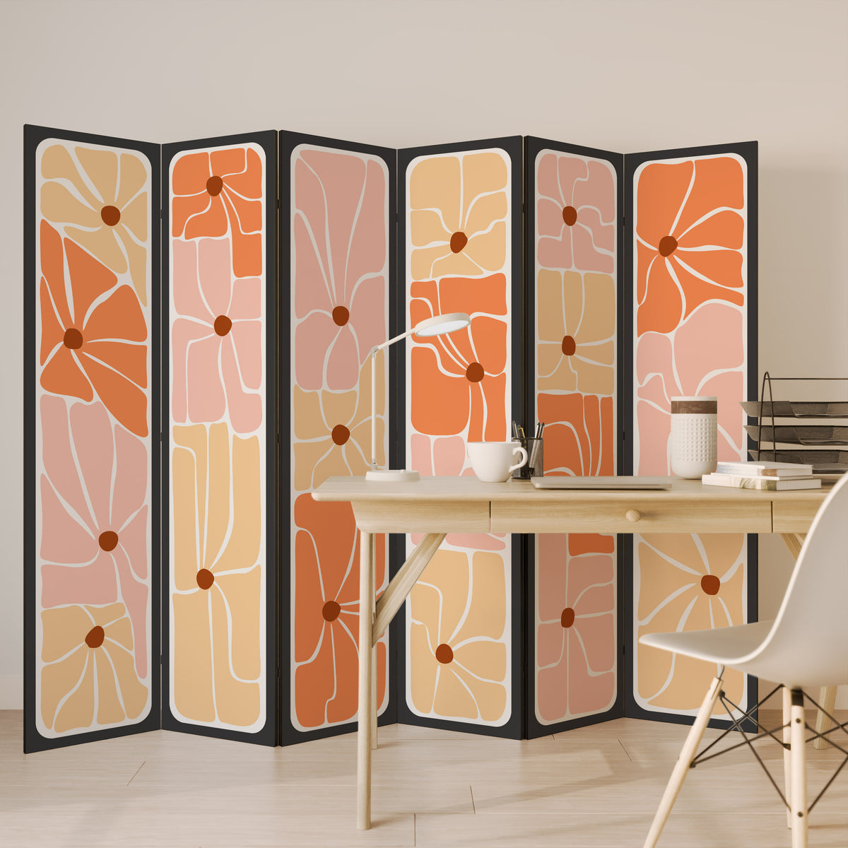 FINE CURRENTS 6-Panel Room Divider