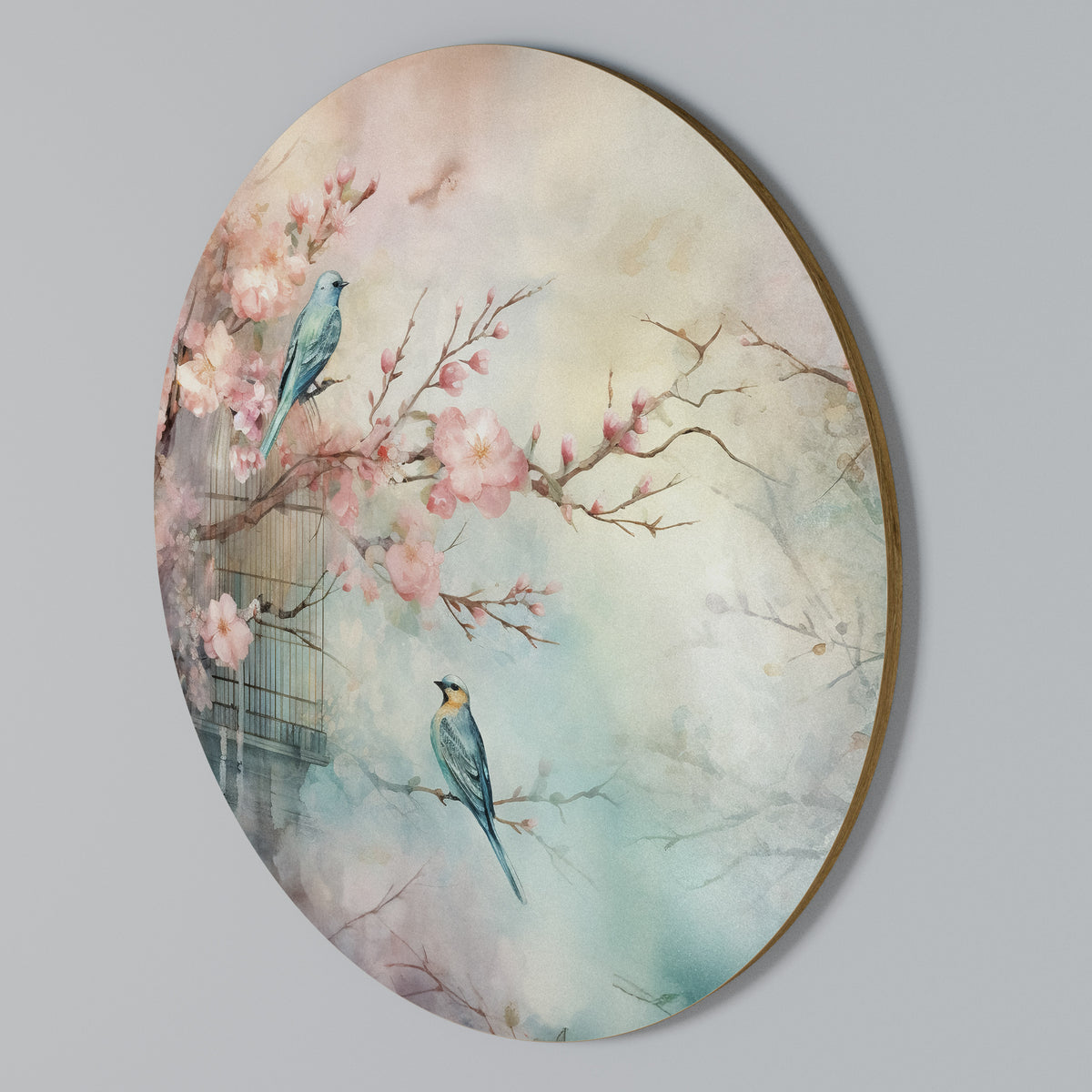 CHERRY BIRDSONG Στρογγυλός πίνακας ζωγραφικής
